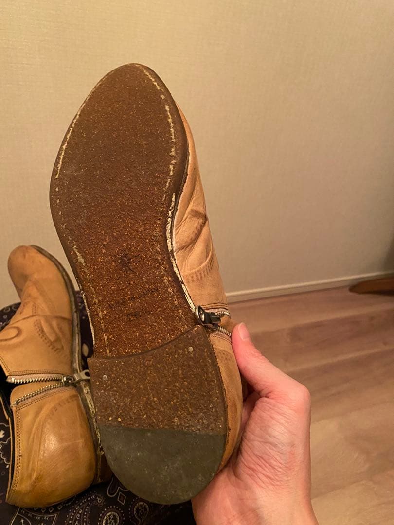 ミハラヤスヒロ　ベージュ レザー オックスフォードシューズ