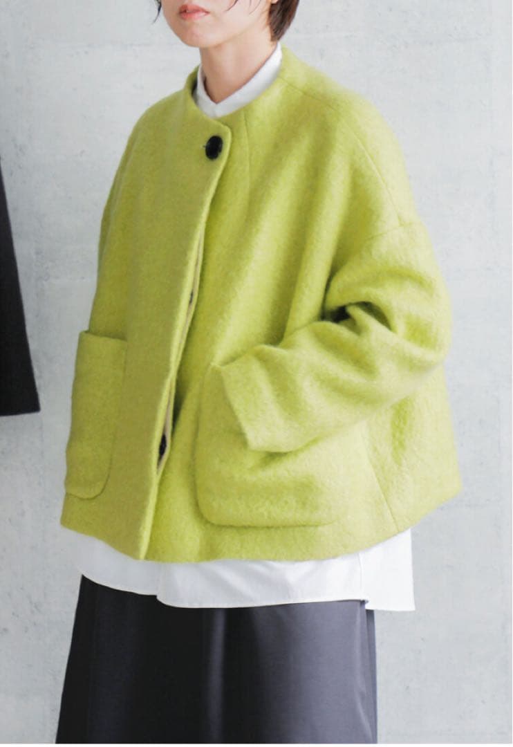 未使用SI-HIRAI スーヒライ シープ モヘア ラウンドネック コート