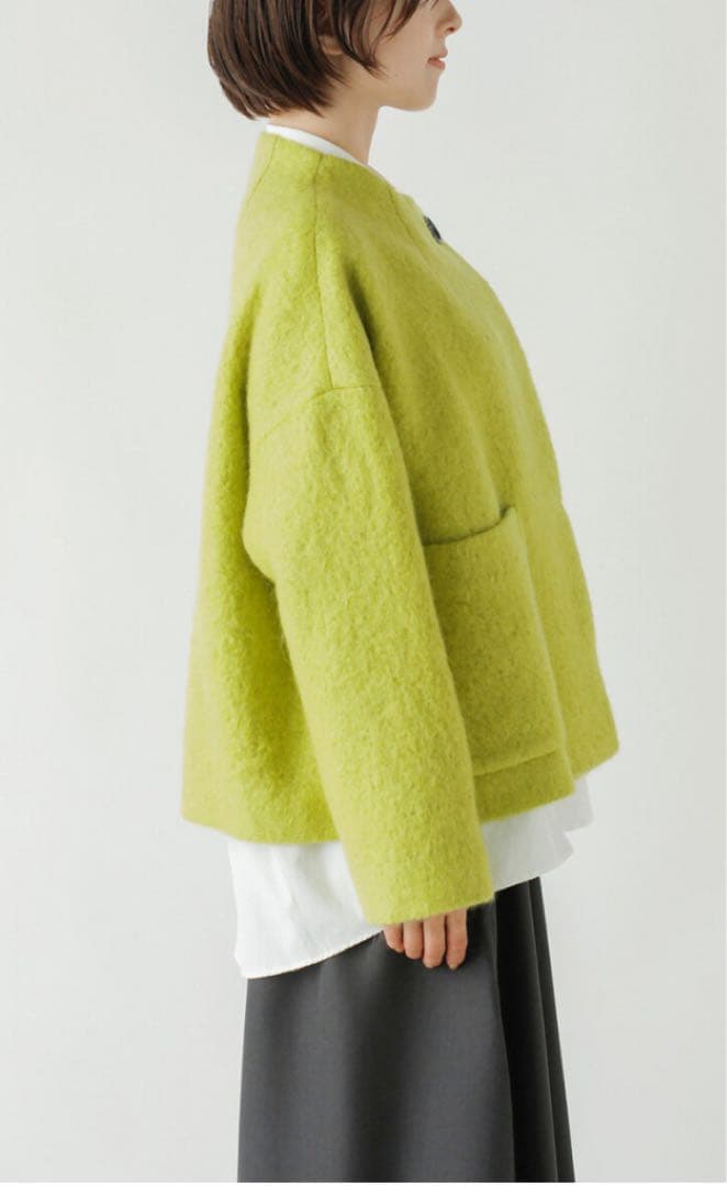 未使用SI-HIRAI スーヒライ シープ モヘア ラウンドネック コート