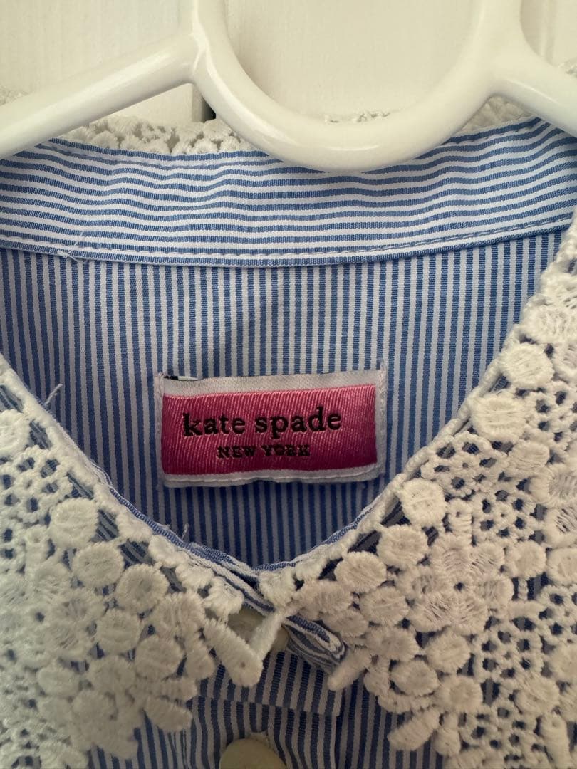 【美品】Kate spade トドラー ストライプエンブロイダリーワンピース