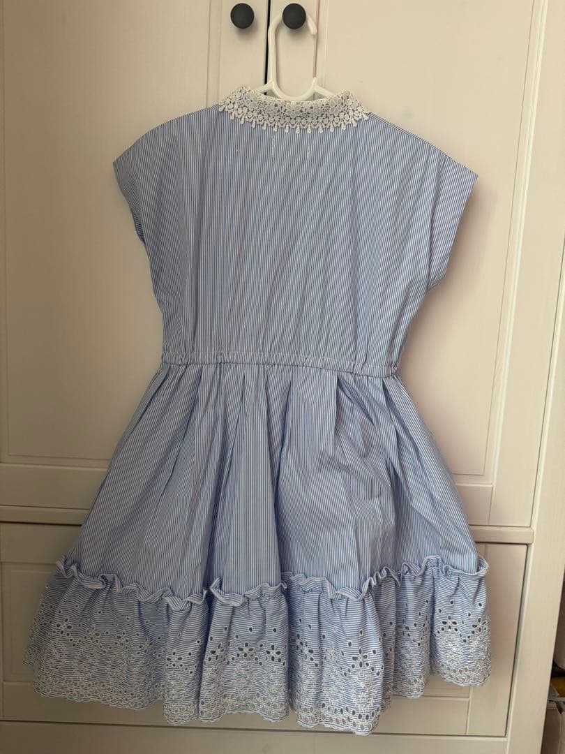 【美品】Kate spade トドラー ストライプエンブロイダリーワンピース