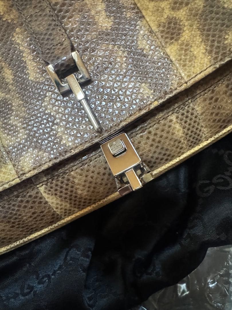 グッチ　パイソンジャッキーワンショルダーバッグ　ヘビ革