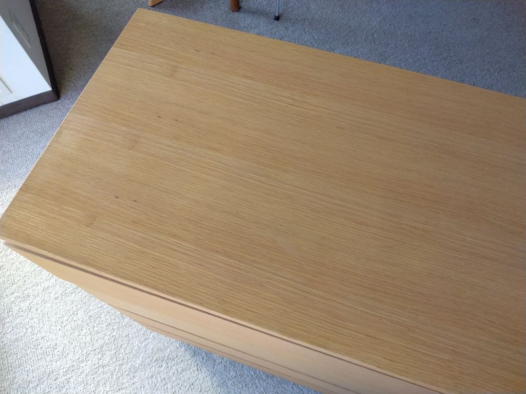 【訳あり】MUJI無印良品 オーク材チェスト4段120cm/ワイドキャビネット