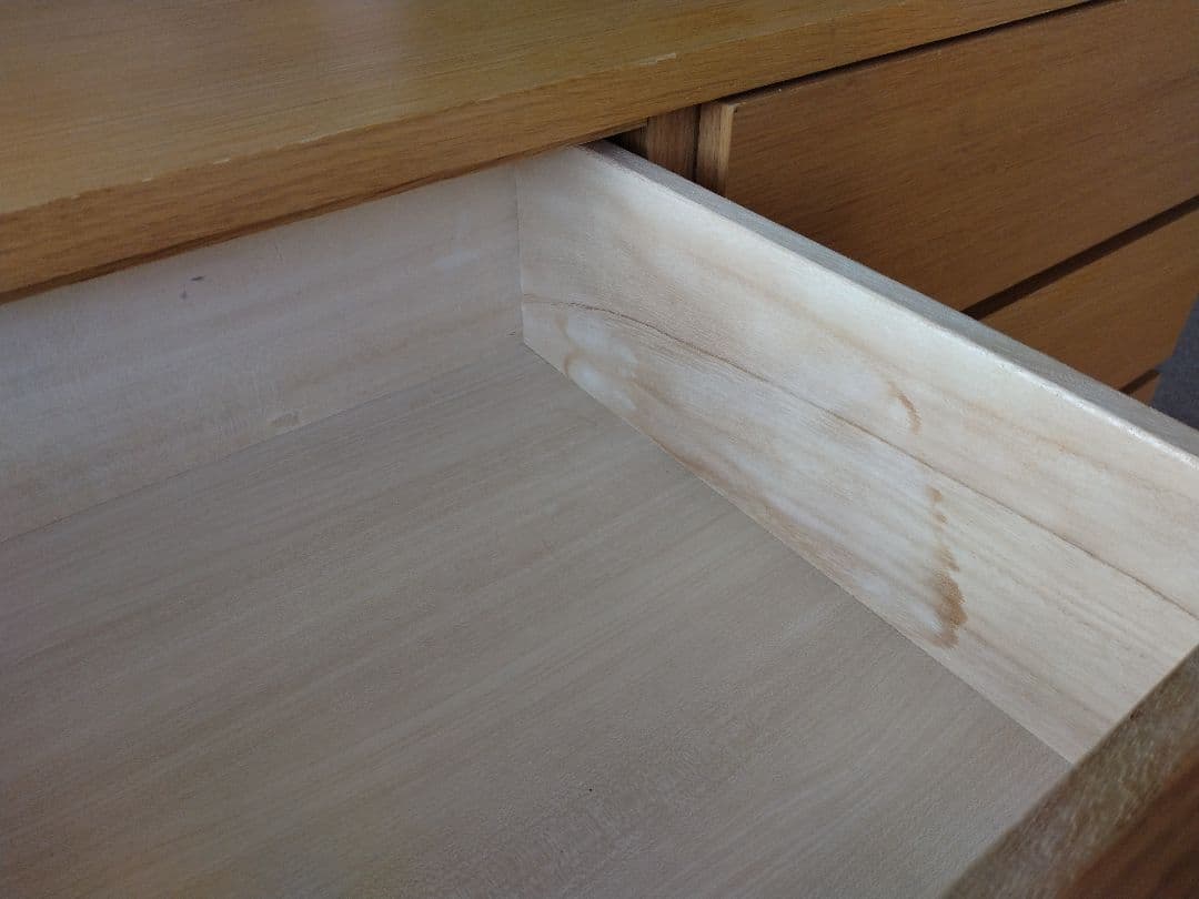 【訳あり】MUJI無印良品 オーク材チェスト4段120cm/ワイドキャビネット