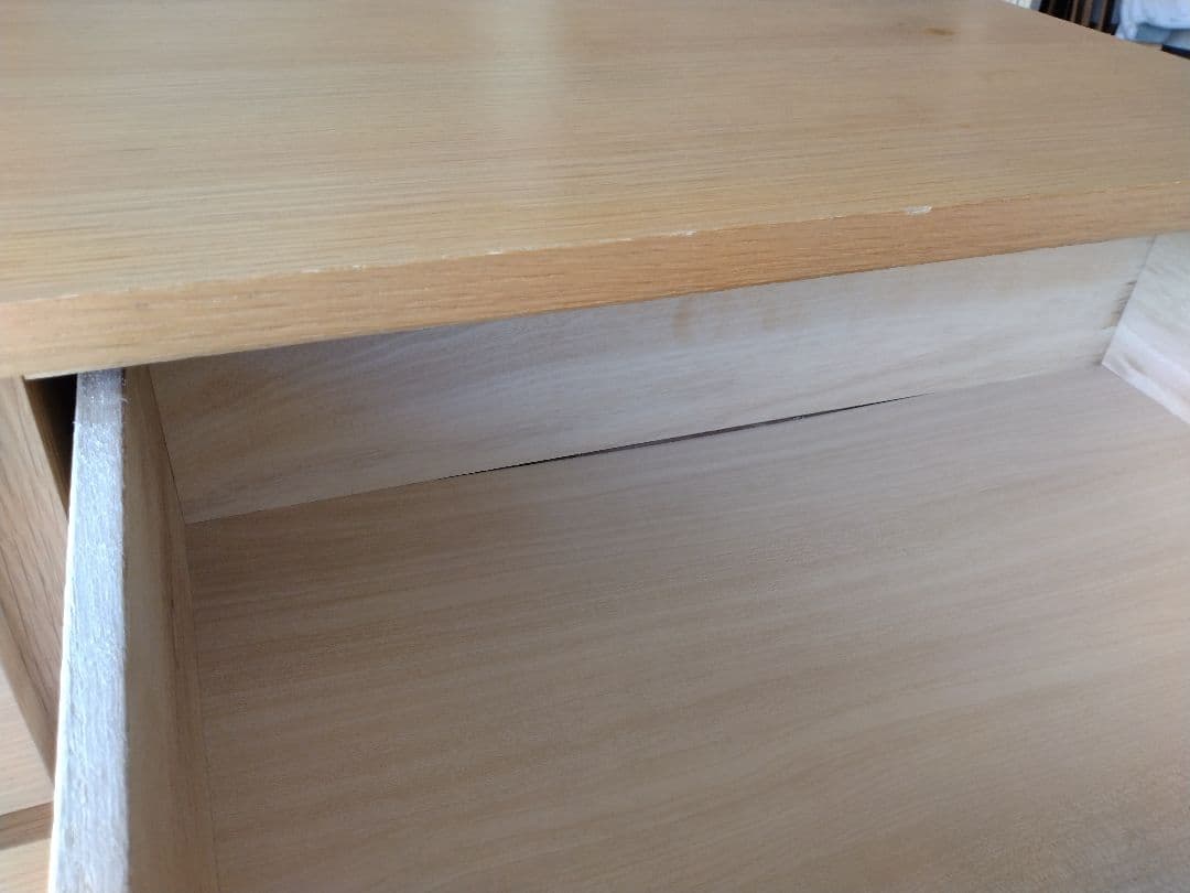 【訳あり】MUJI無印良品 オーク材チェスト4段120cm/ワイドキャビネット