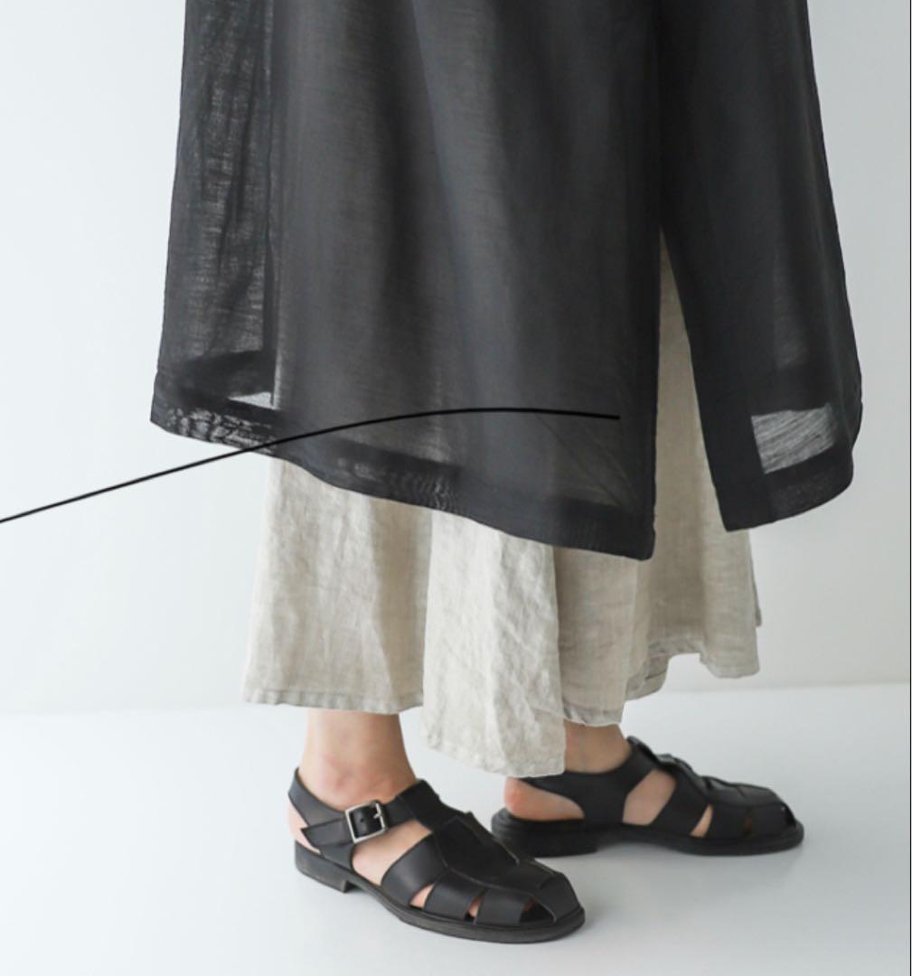 【最安値】nest Robe★ バンブーコットンボイルVネックチュニック 黒