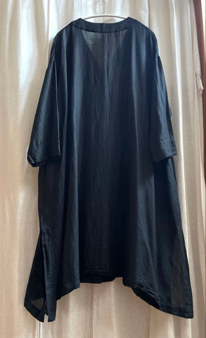 【最安値】nest Robe★ バンブーコットンボイルVネックチュニック 黒