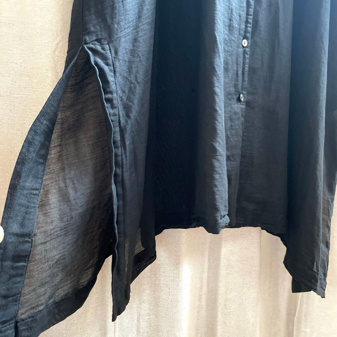 【最安値】nest Robe★ バンブーコットンボイルVネックチュニック 黒