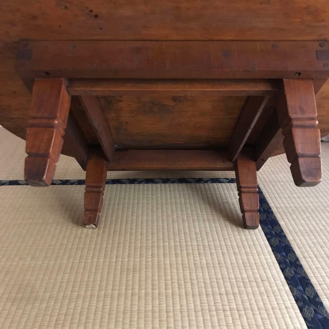 木製円形座卓/ちゃぶ台/ローテーブル　直径約 90cm