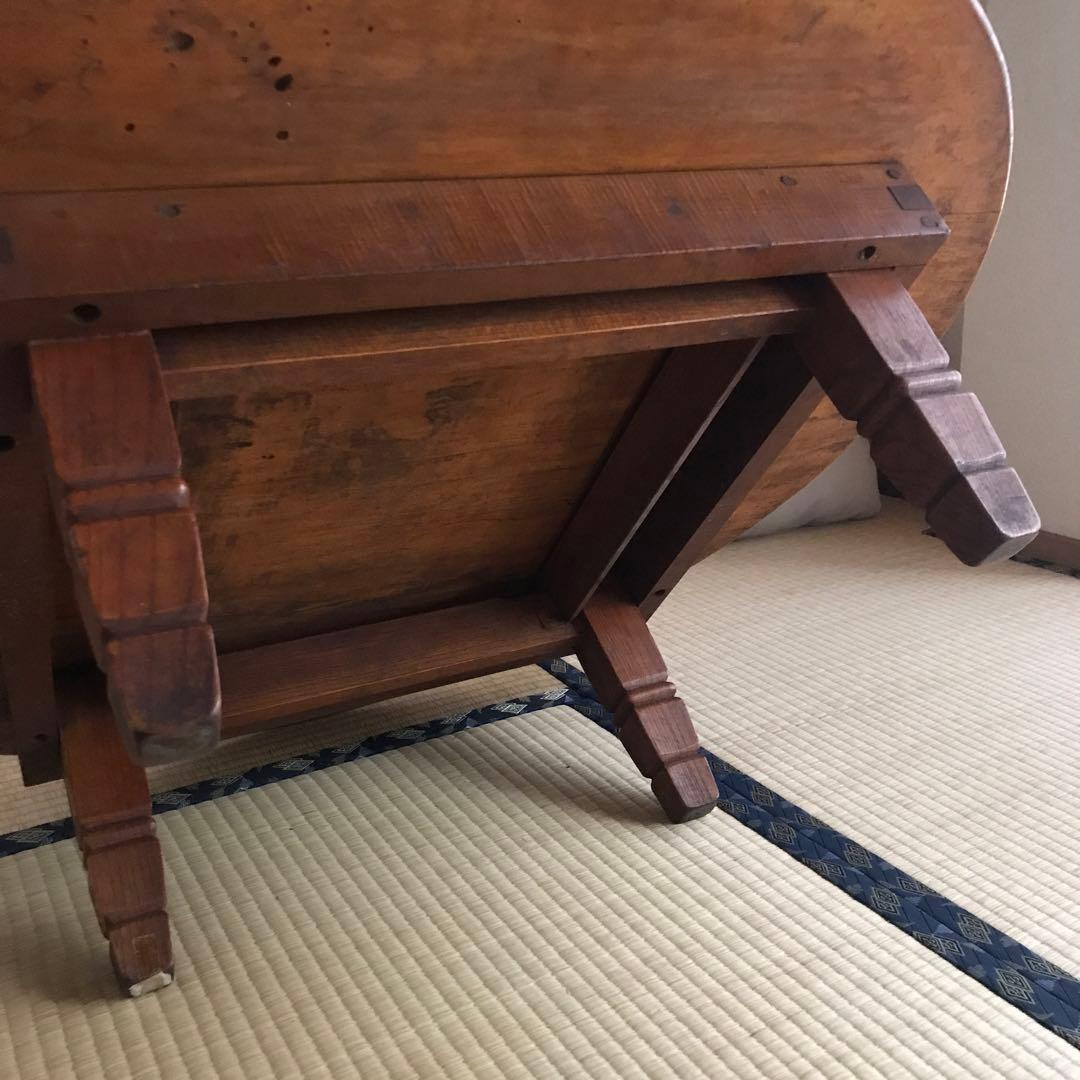 木製円形座卓/ちゃぶ台/ローテーブル　直径約 90cm