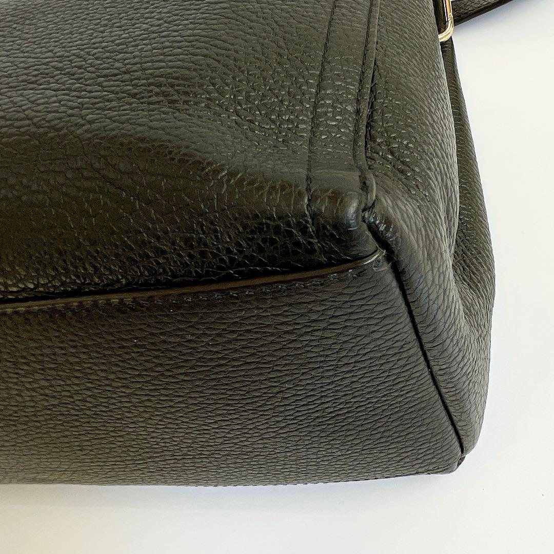 【フルラ】2way/ トート/ショルダー/バック/黒/ビジネス/レザー/A4可能