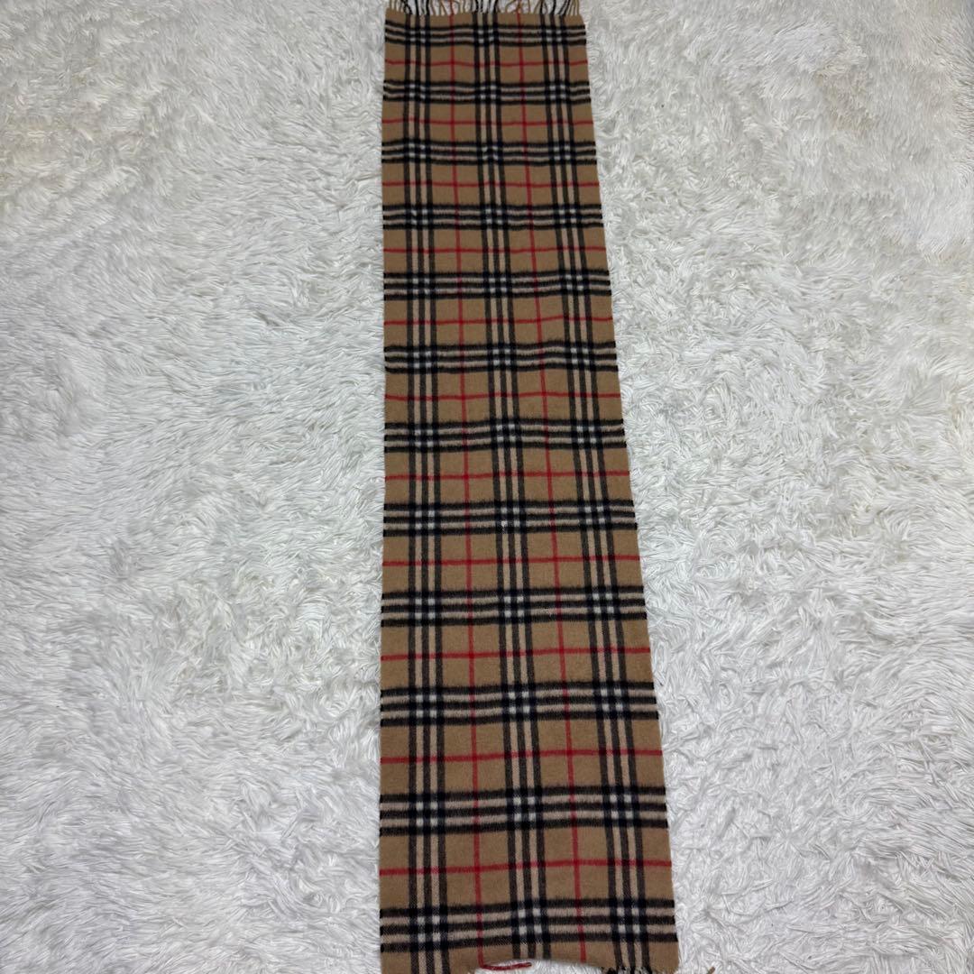 【英国製】Burberrys カシミヤマフラー ノバチェック キャメル