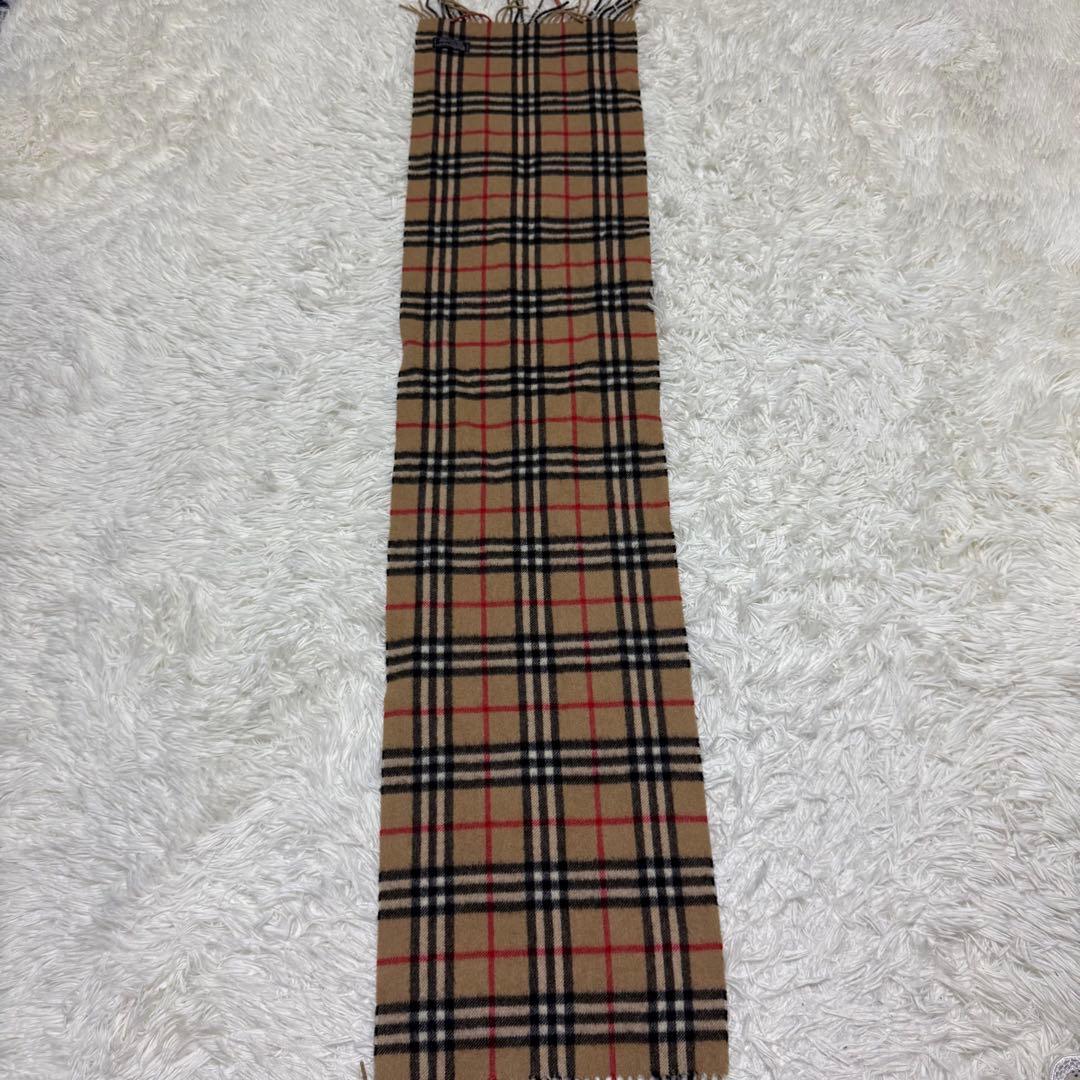 【英国製】Burberrys カシミヤマフラー ノバチェック キャメル