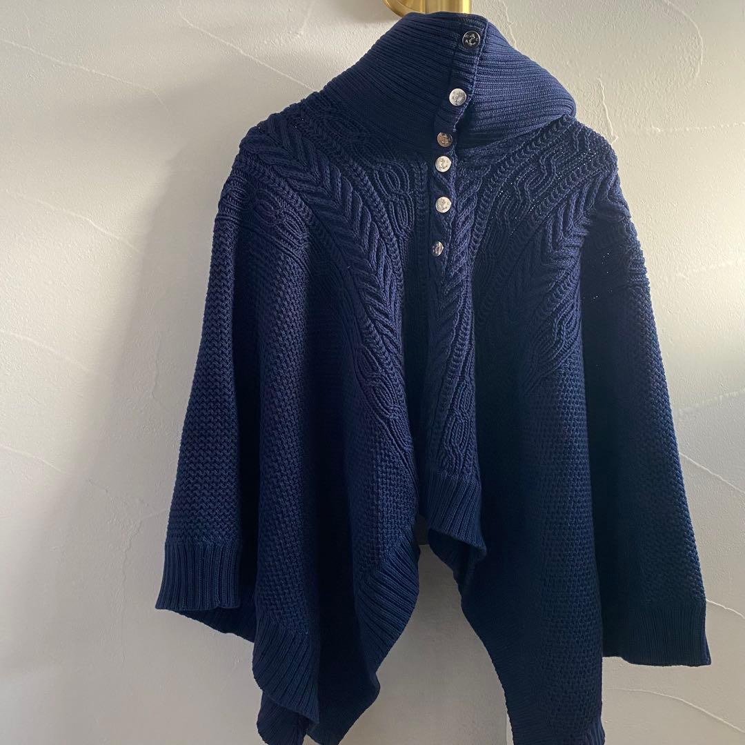 【美品】RALPH LAUREN ラルフローレン　ネイビー ポンチョ M