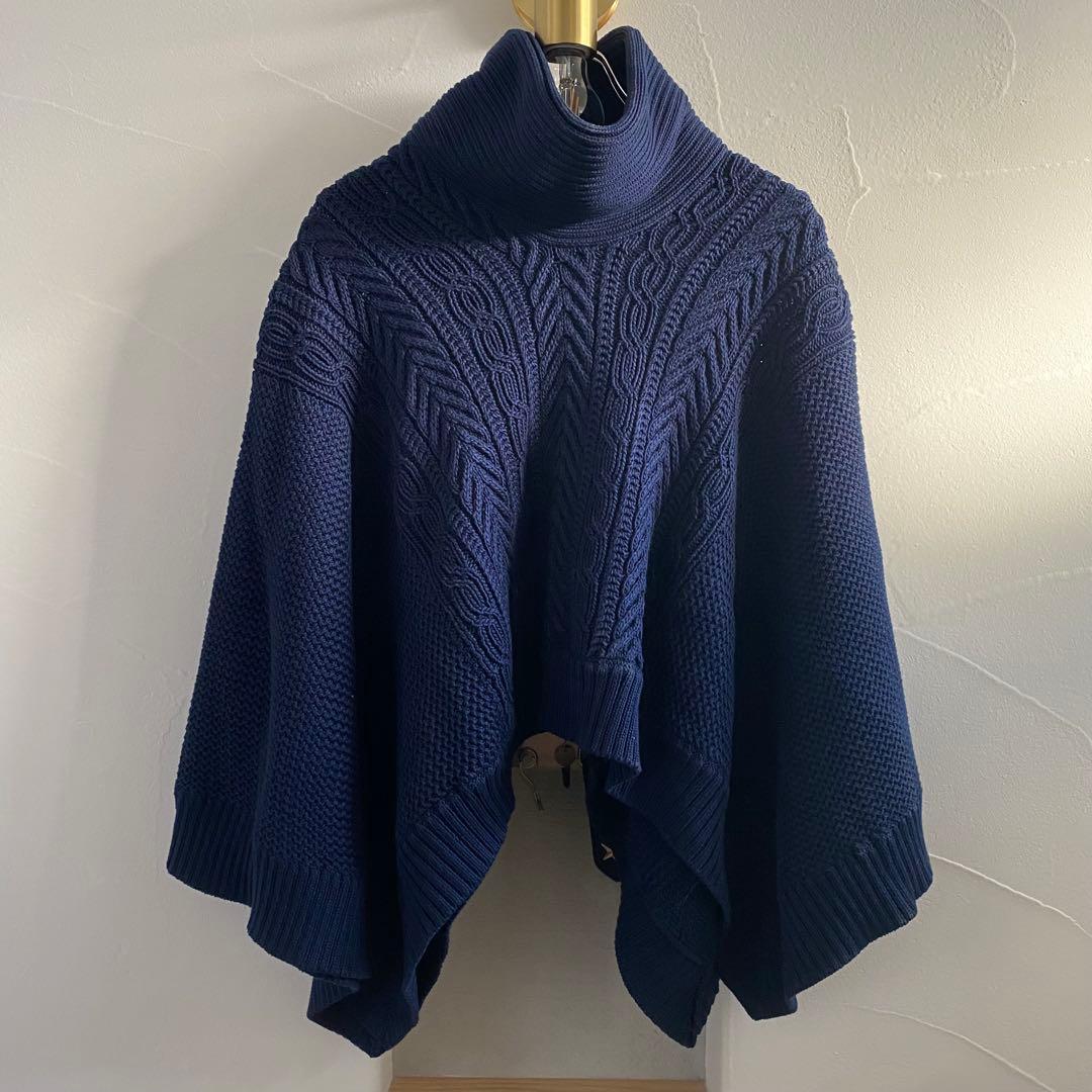 【美品】RALPH LAUREN ラルフローレン　ネイビー ポンチョ M