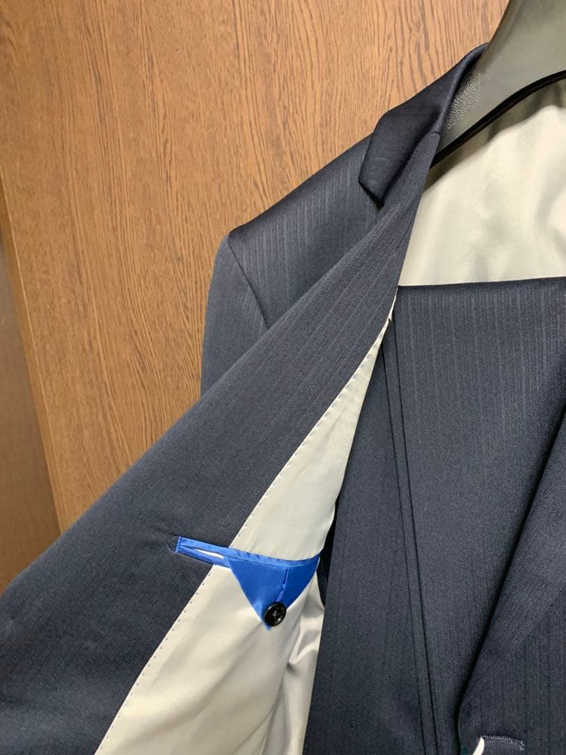 AB5新品未使用！快適ウォッシャブルストレッチスーツ！定番ネイビー！小訳！秋冬春