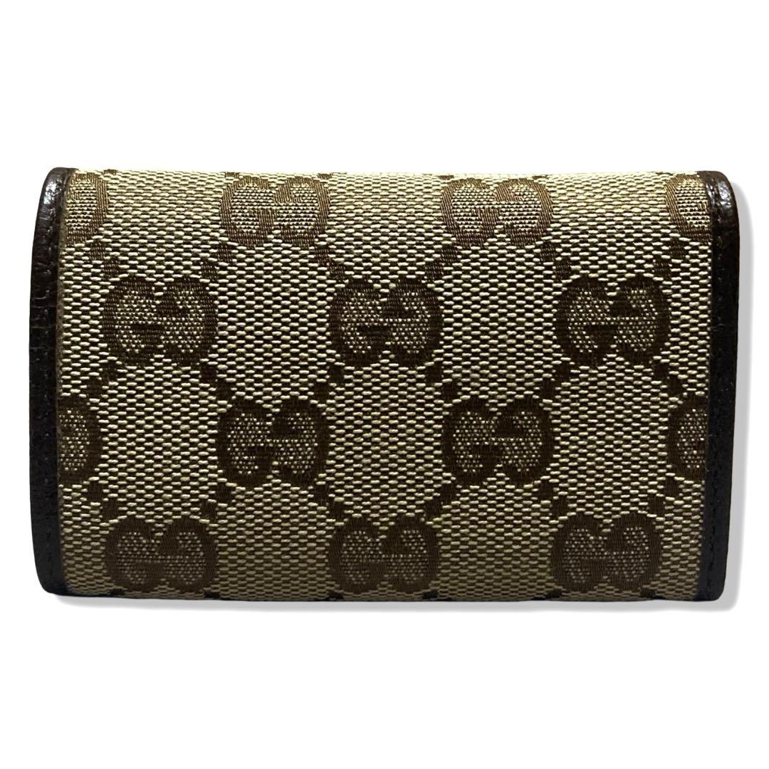 箱付き未使用品　グッチ　キーケース　6連　GG柄　キャンバス　ブラウン