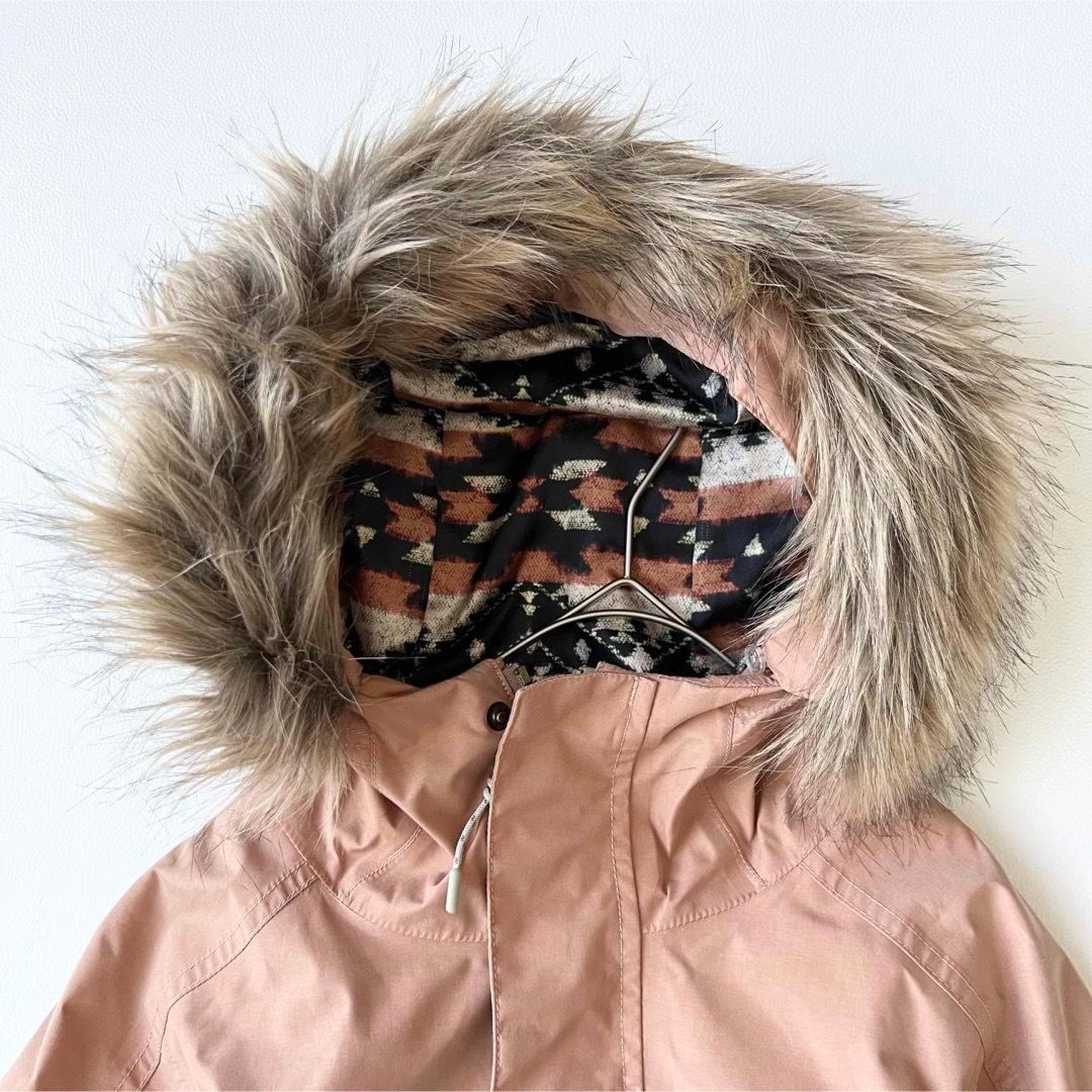 4921【美品】バートン　ジャケット ファー付き ゴアテックス ピンクベージュ