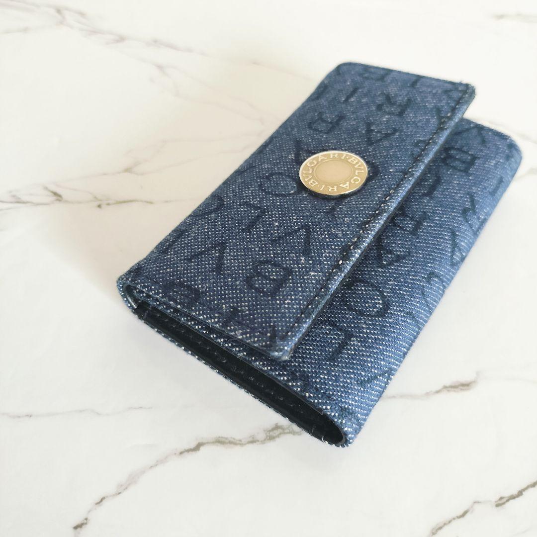 極美品☆BVLGARI ブルガリ☆6連キーケース ブルー ロゴ