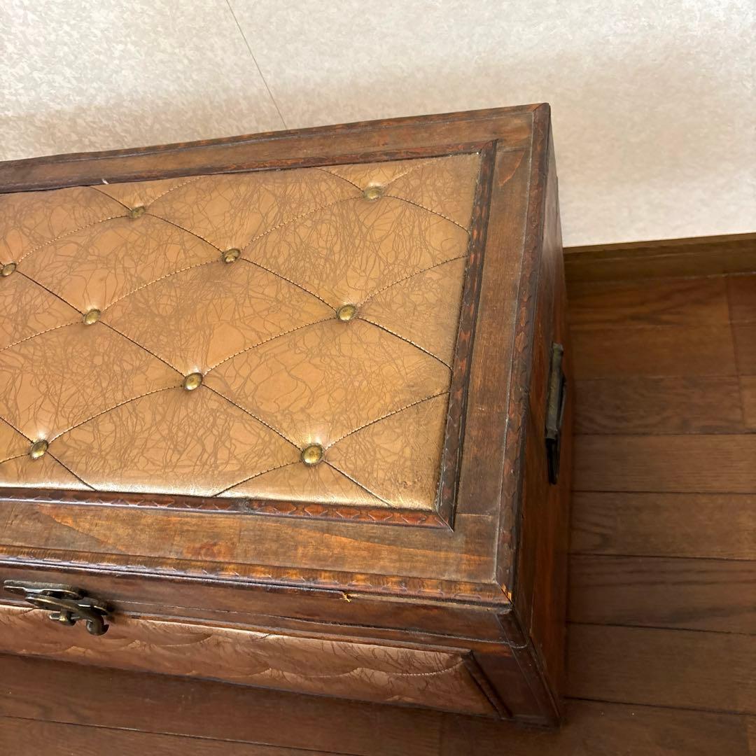 【良品】アンティーク調 収納ボックス 箱 スツール