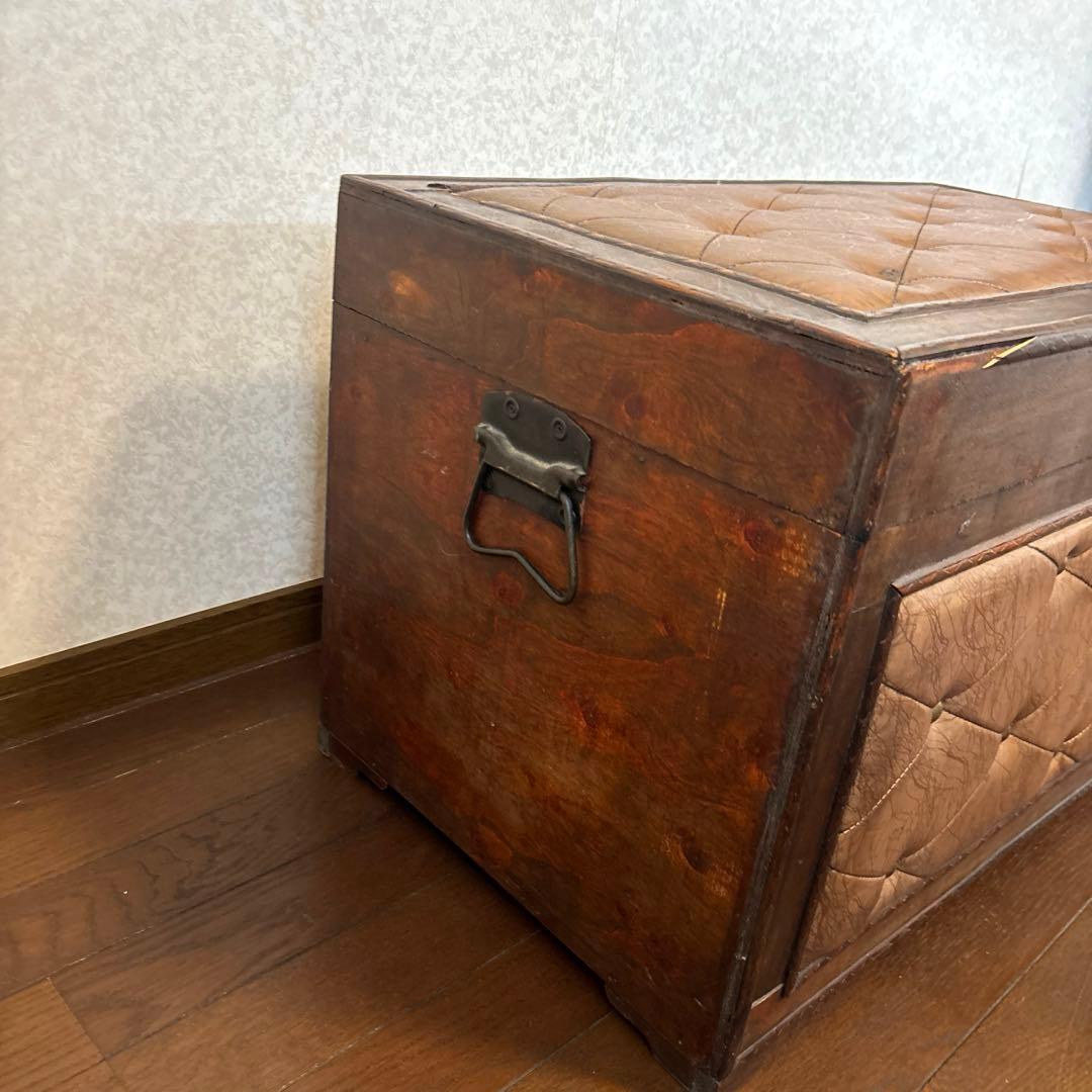 【良品】アンティーク調 収納ボックス 箱 スツール