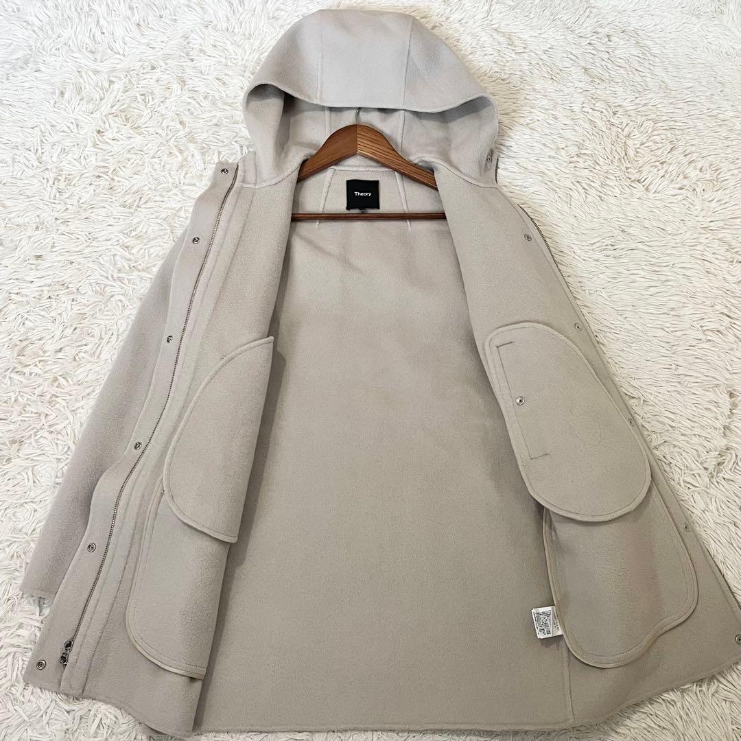 ✨美品✨セオリー　23AW ダブルフェイスウールコート　カシミヤ混　グレー