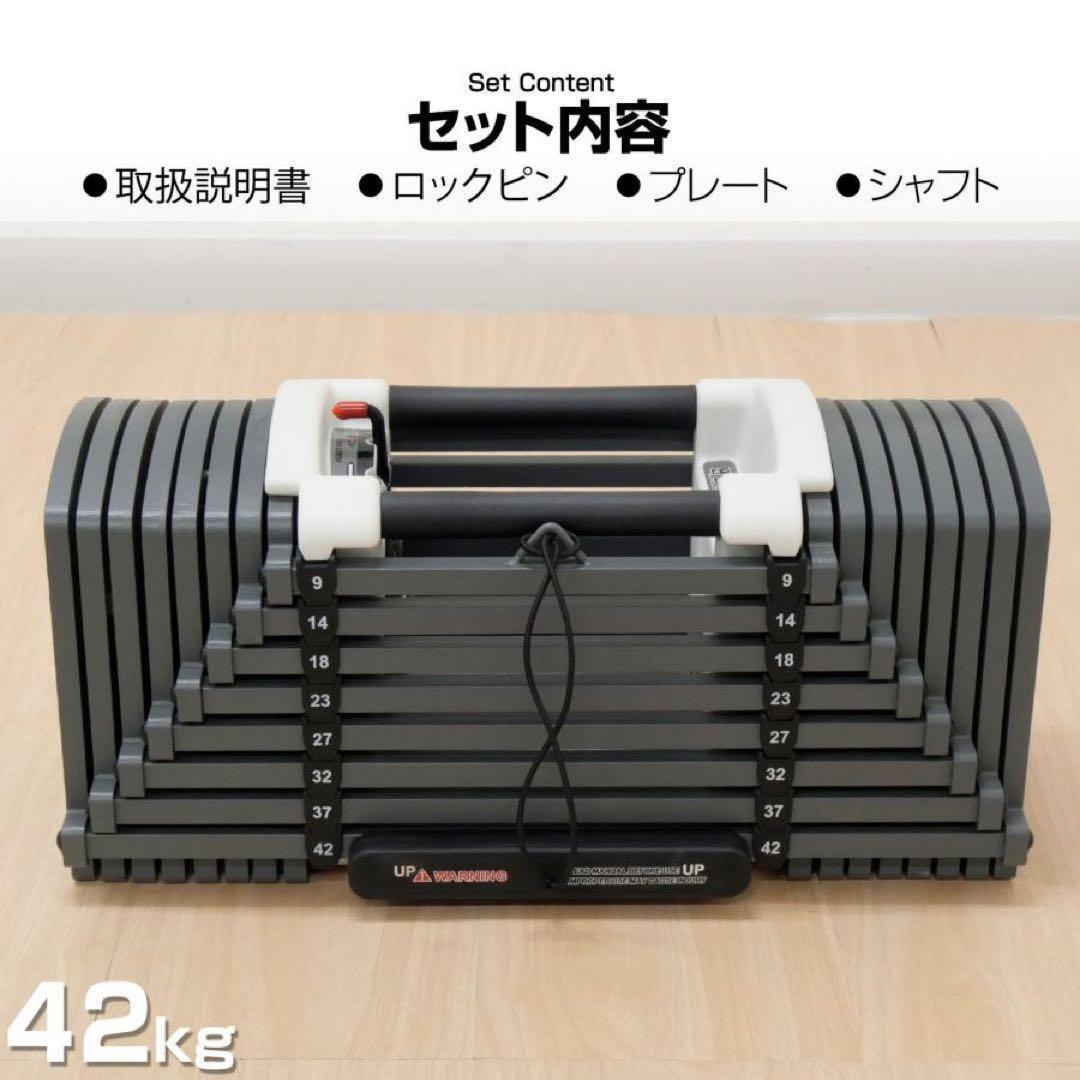 可変式ダンベル パワー ブロックダンベル 42kg 2個セット ブラック2825