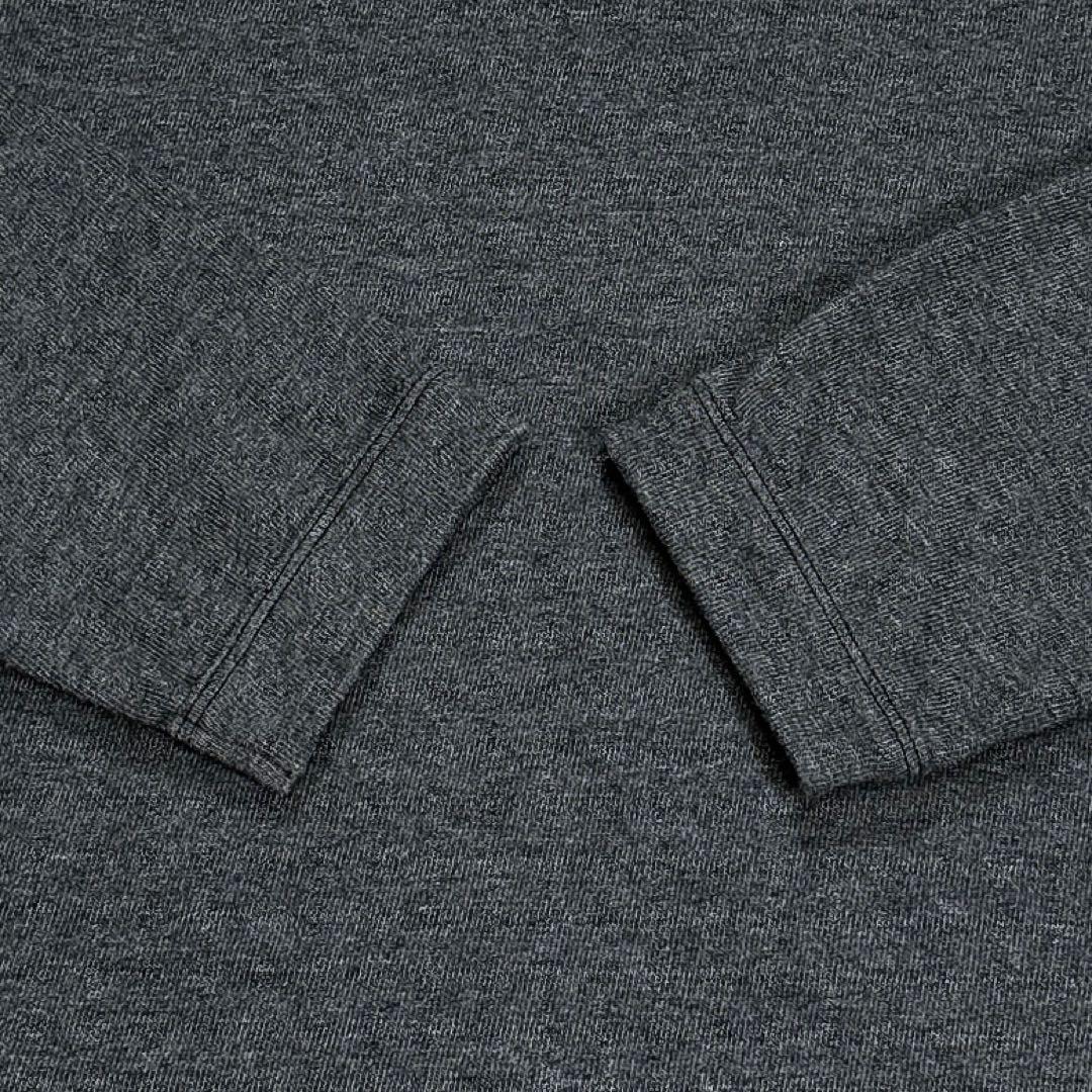 ✨美品✨45R　厚天竺のチュニック　R刺繍　コットン混　日本製　F　グレー