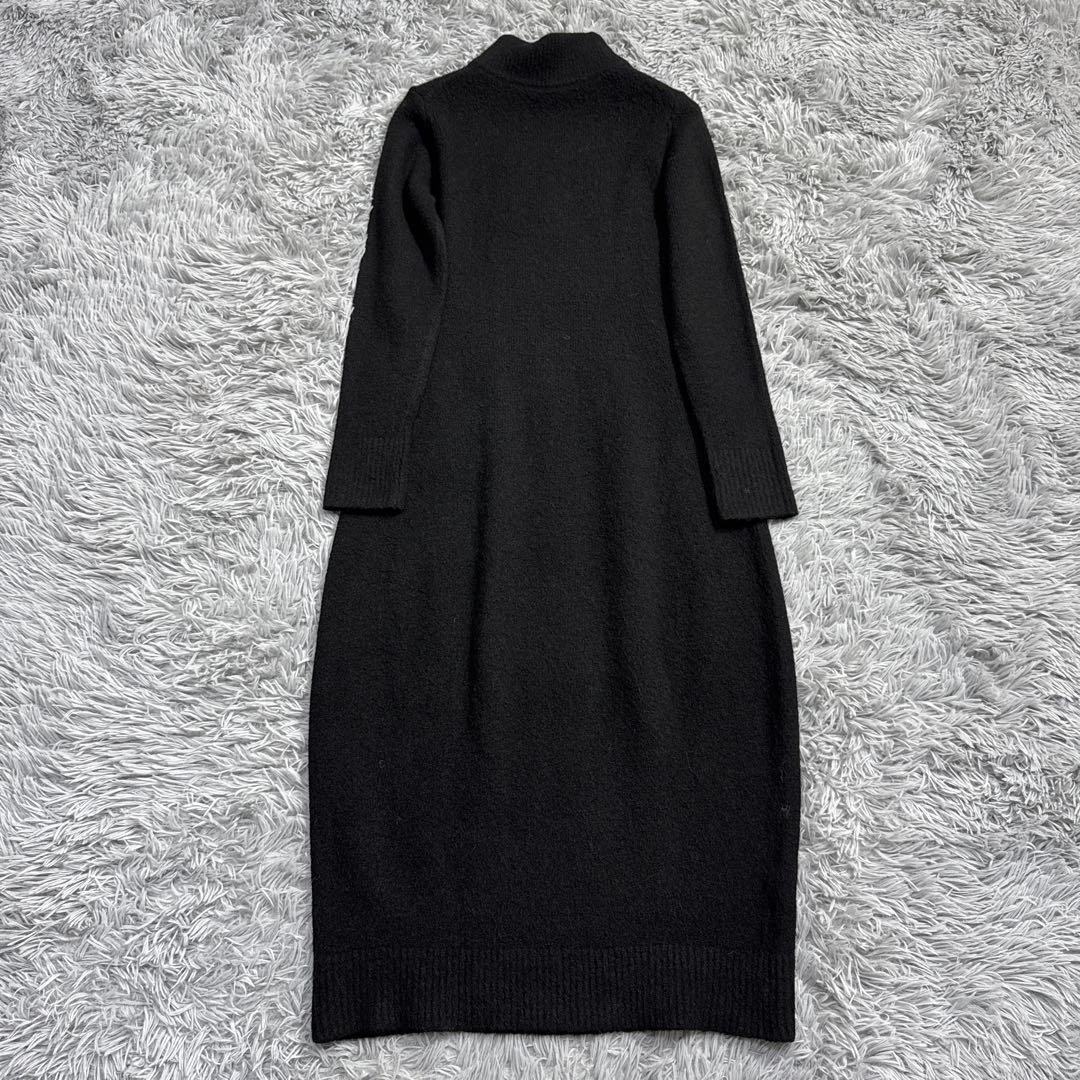 美品✨セオリー カシミヤ混 ニットロングワンピース ハイネック ブラック M