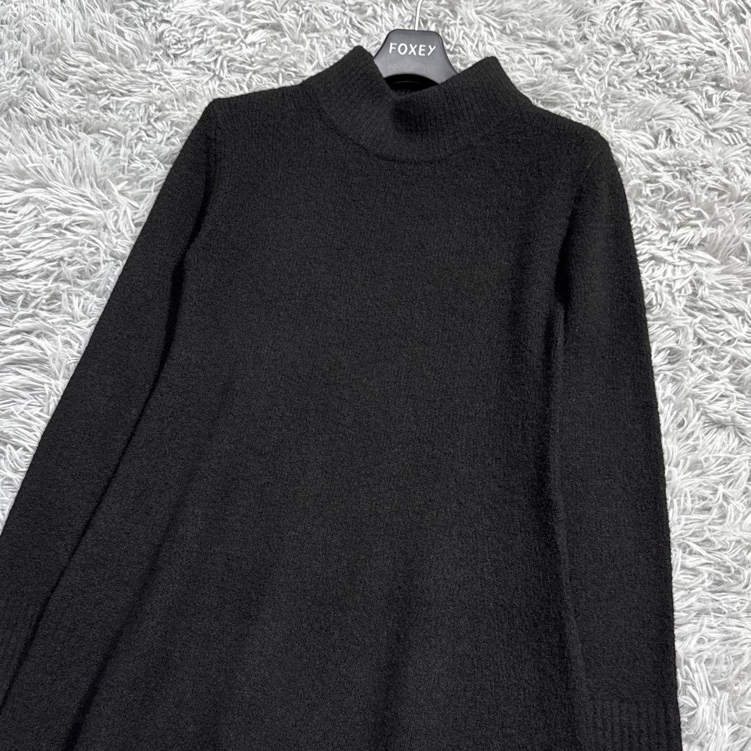 美品✨セオリー カシミヤ混 ニットロングワンピース ハイネック ブラック M