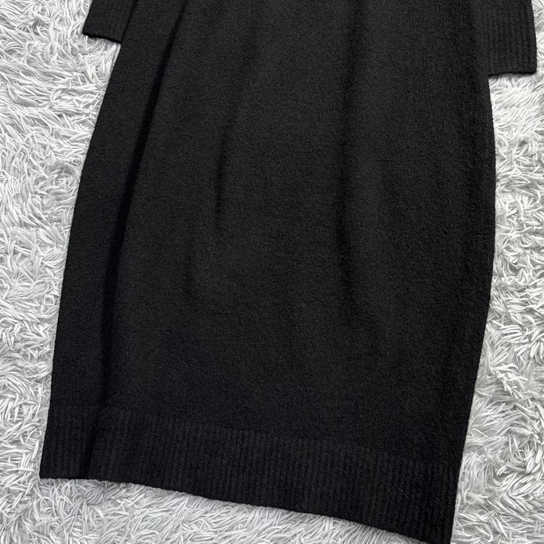 美品✨セオリー カシミヤ混 ニットロングワンピース ハイネック ブラック M