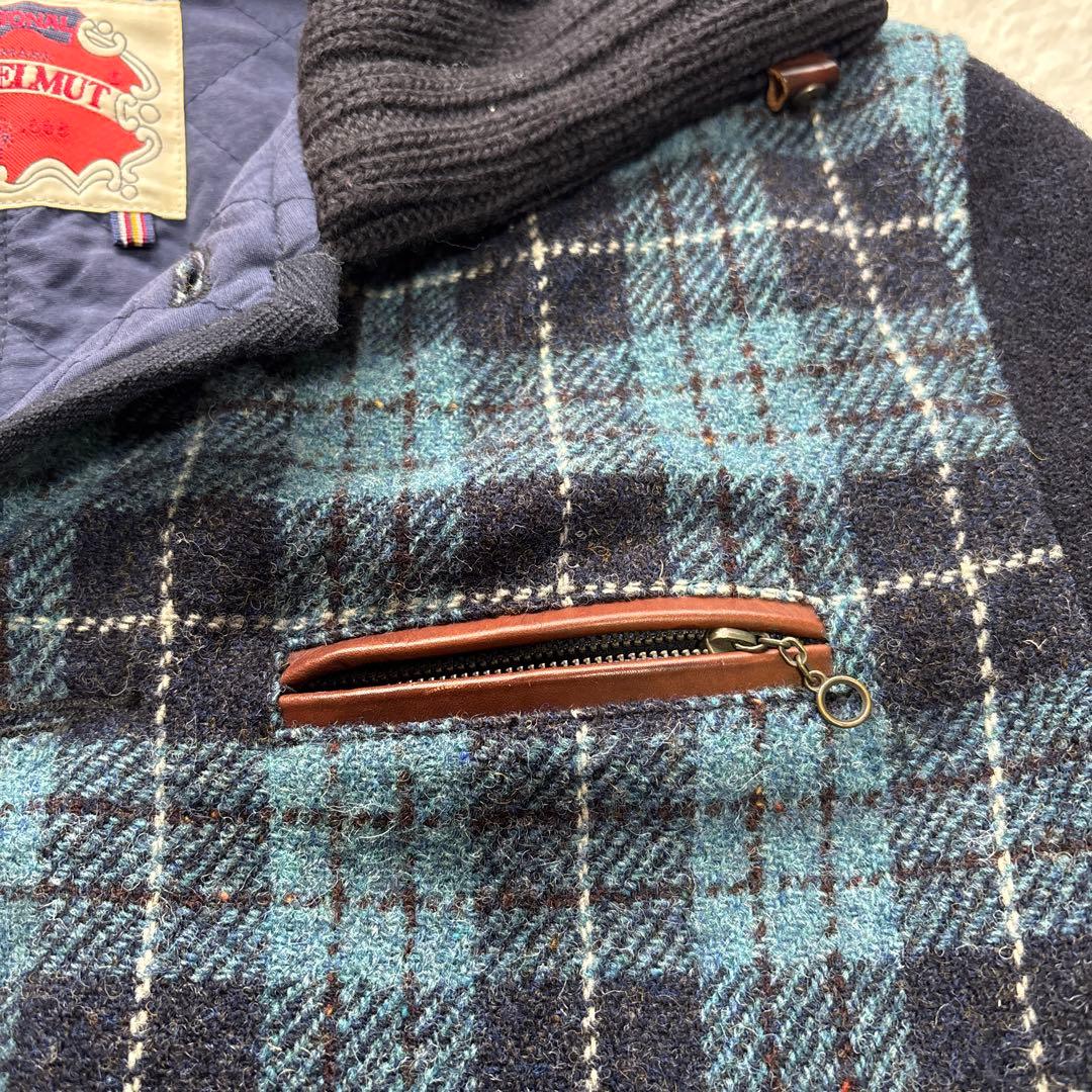 【超貴重】Karl helmut×ハリスツイード✨ウールコート　金ボタン　切替