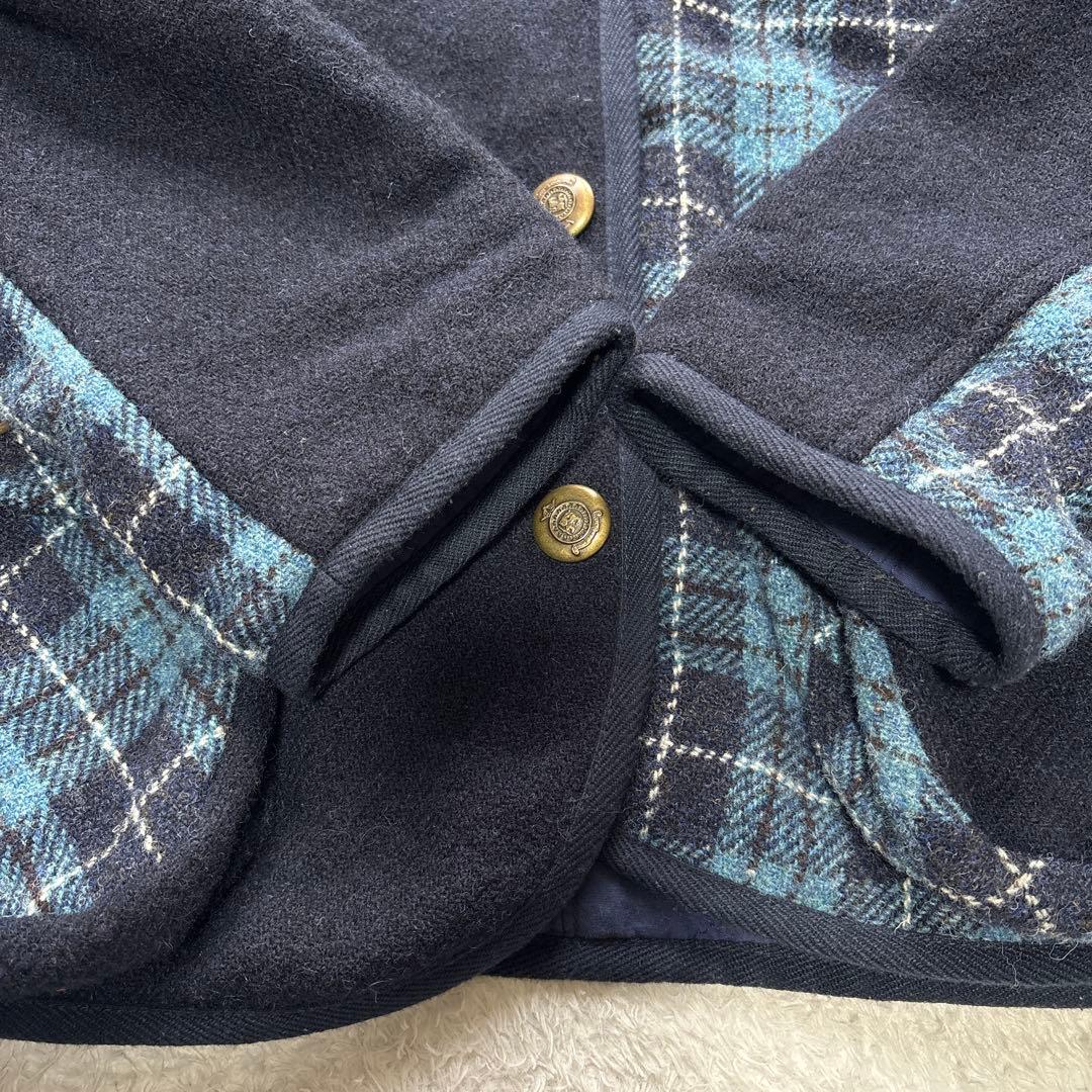 【超貴重】Karl helmut×ハリスツイード✨ウールコート　金ボタン　切替