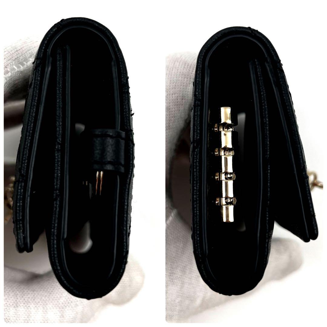 ✨新品・未使用✨　Christian Dior カナージュ　キーケース　4連　黒