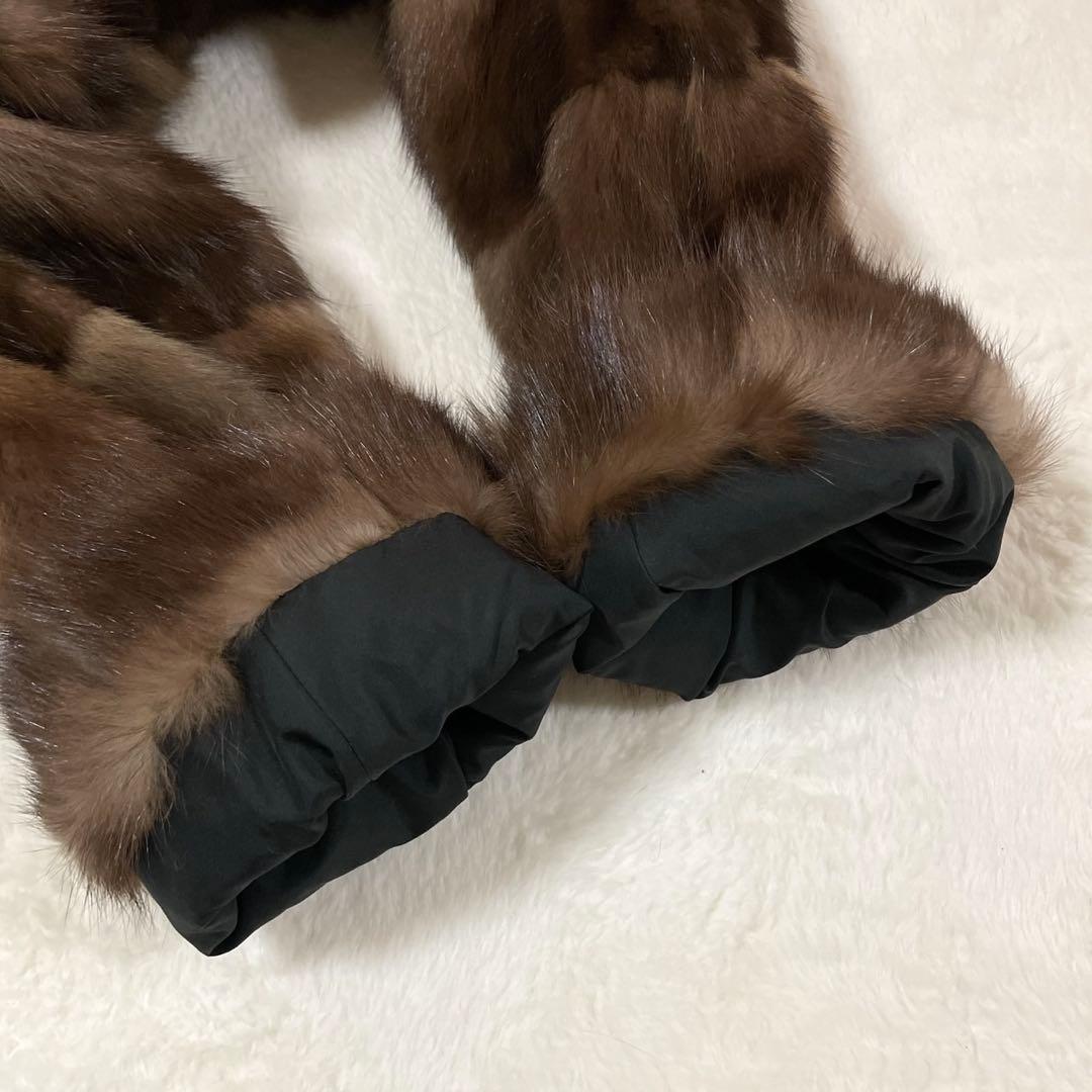 【美品】 ロシアンセーブル リバーシブル 毛皮 ロングコート サイズL相当