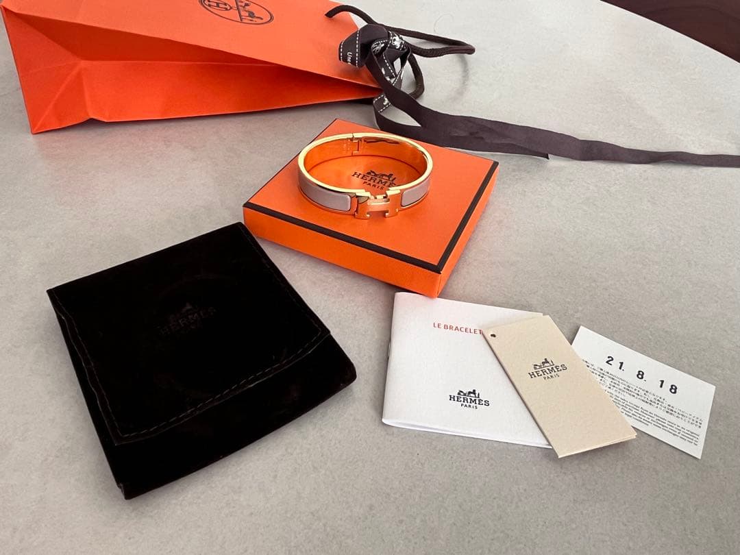 エルメス バングル マロングラッセ ピンクゴールド金具