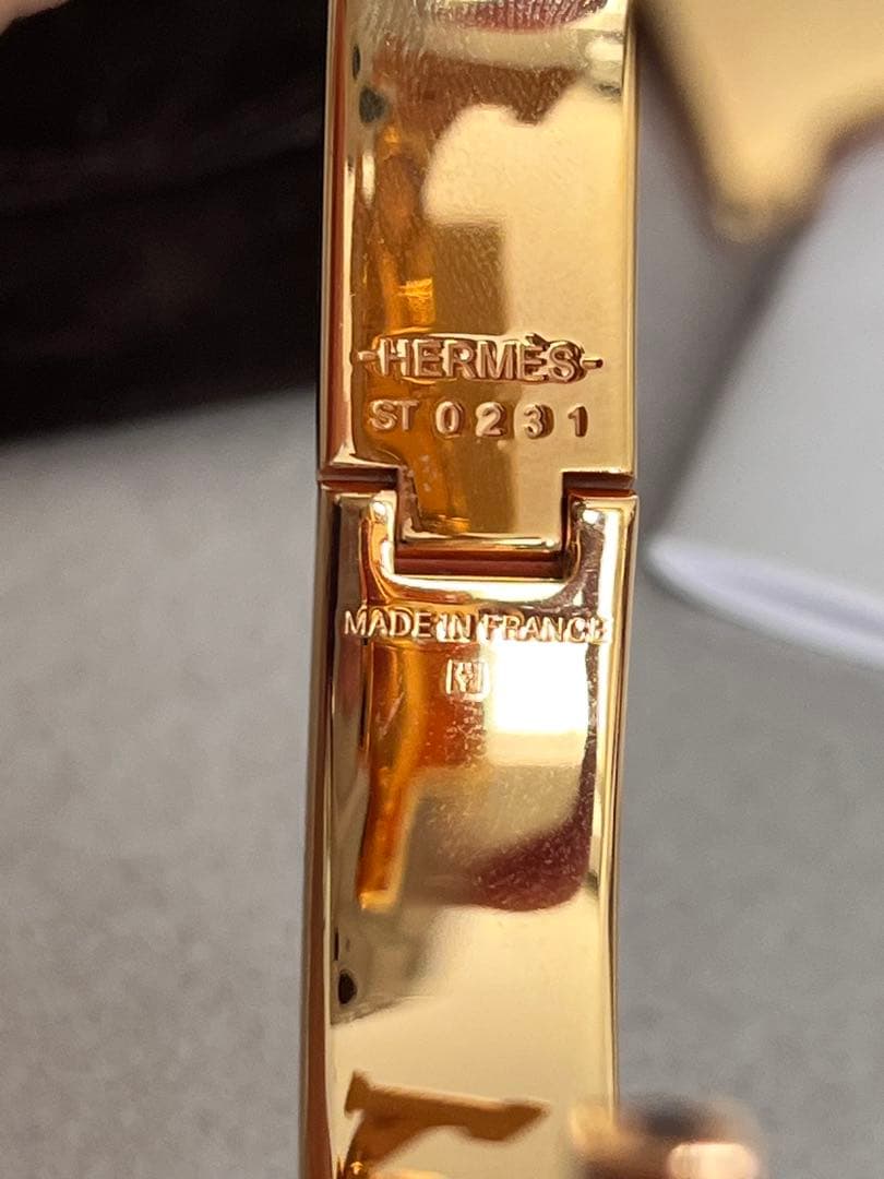 エルメス バングル マロングラッセ ピンクゴールド金具