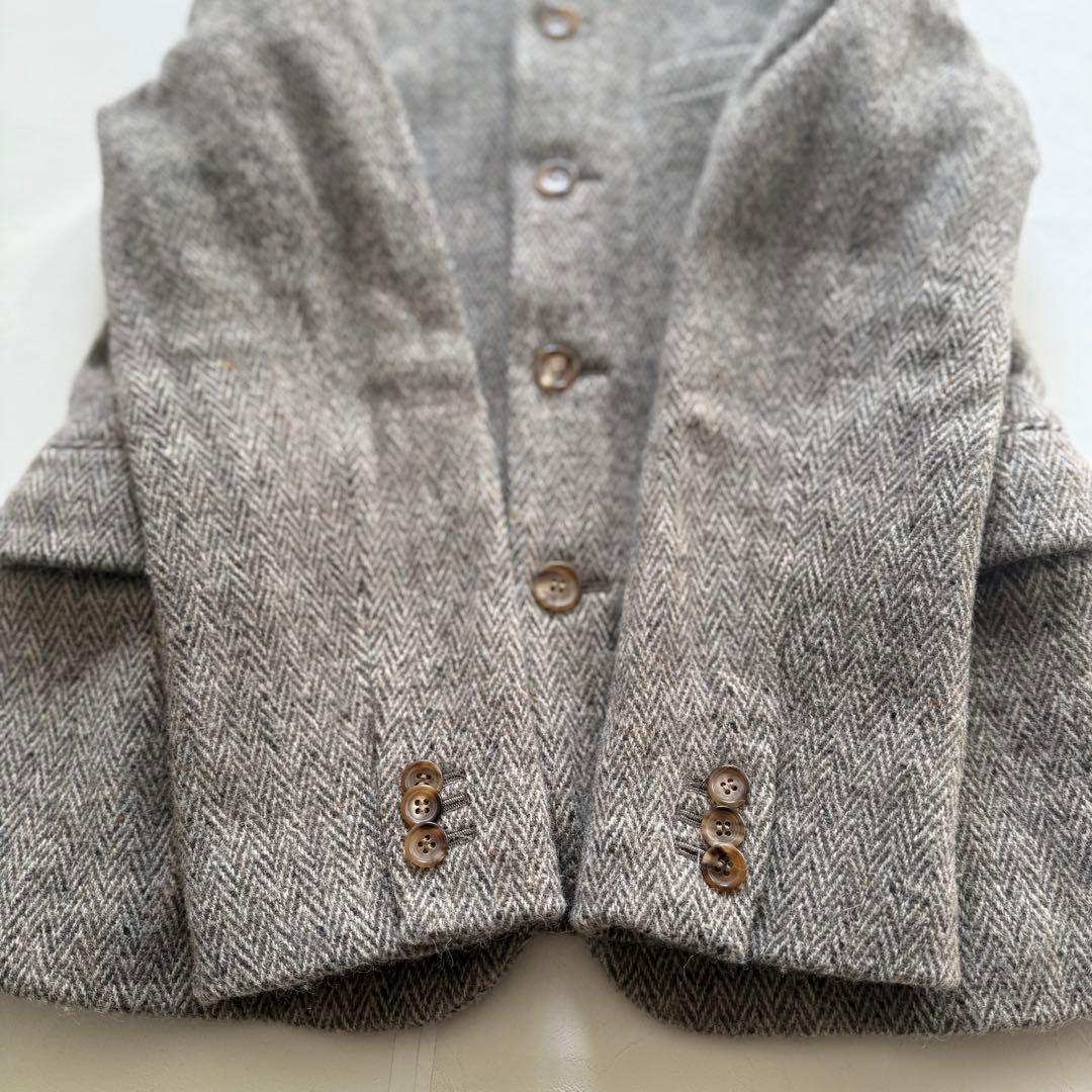 トゥジュー　ウールヘリンボーン　ジャケットコート　ツイード　ベージュ