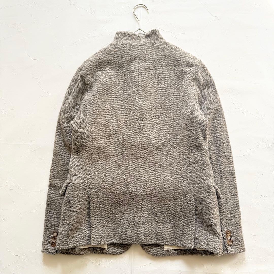 トゥジュー　ウールヘリンボーン　ジャケットコート　ツイード　ベージュ