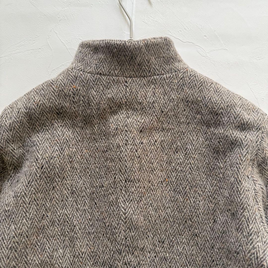 トゥジュー　ウールヘリンボーン　ジャケットコート　ツイード　ベージュ