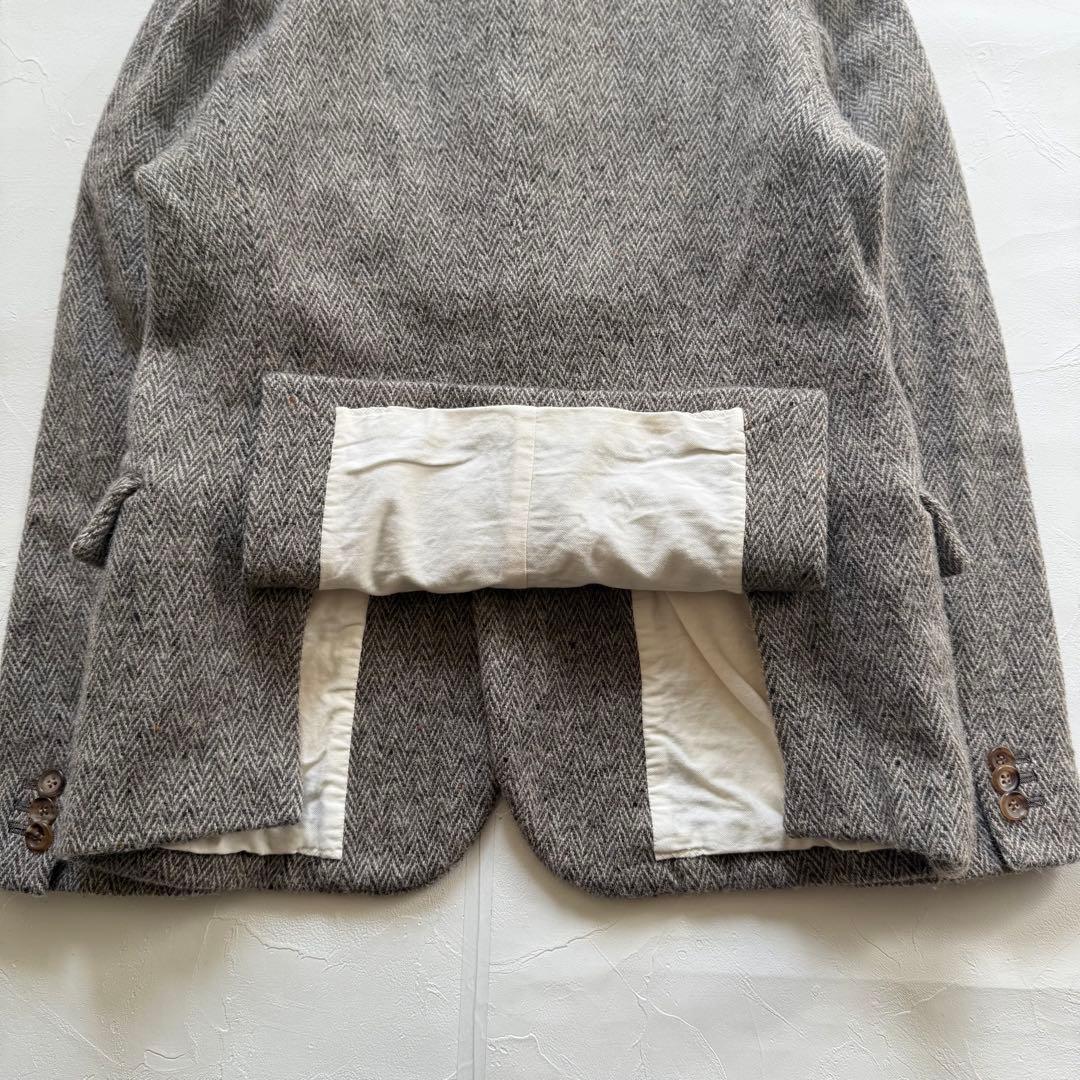 トゥジュー　ウールヘリンボーン　ジャケットコート　ツイード　ベージュ