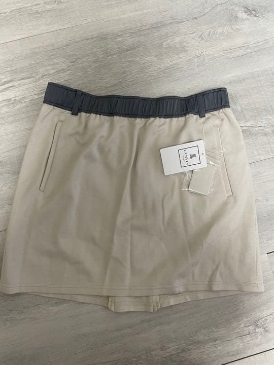 ランバンスポール　バックプリーツスカート グレー　Lサイズ　ストレッチ