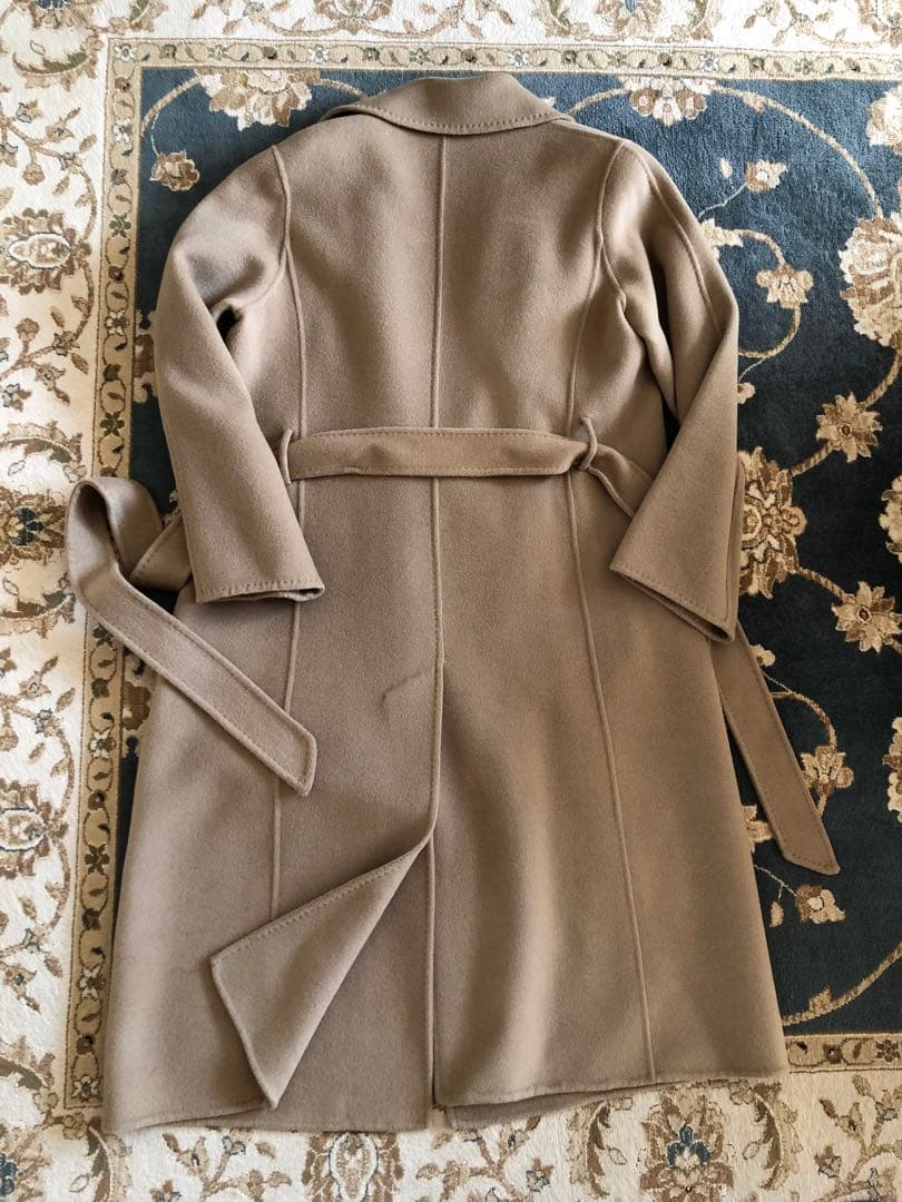 ウールカシミヤ　上質　ダブルフェイス　ガウンコート　キャメル　美品