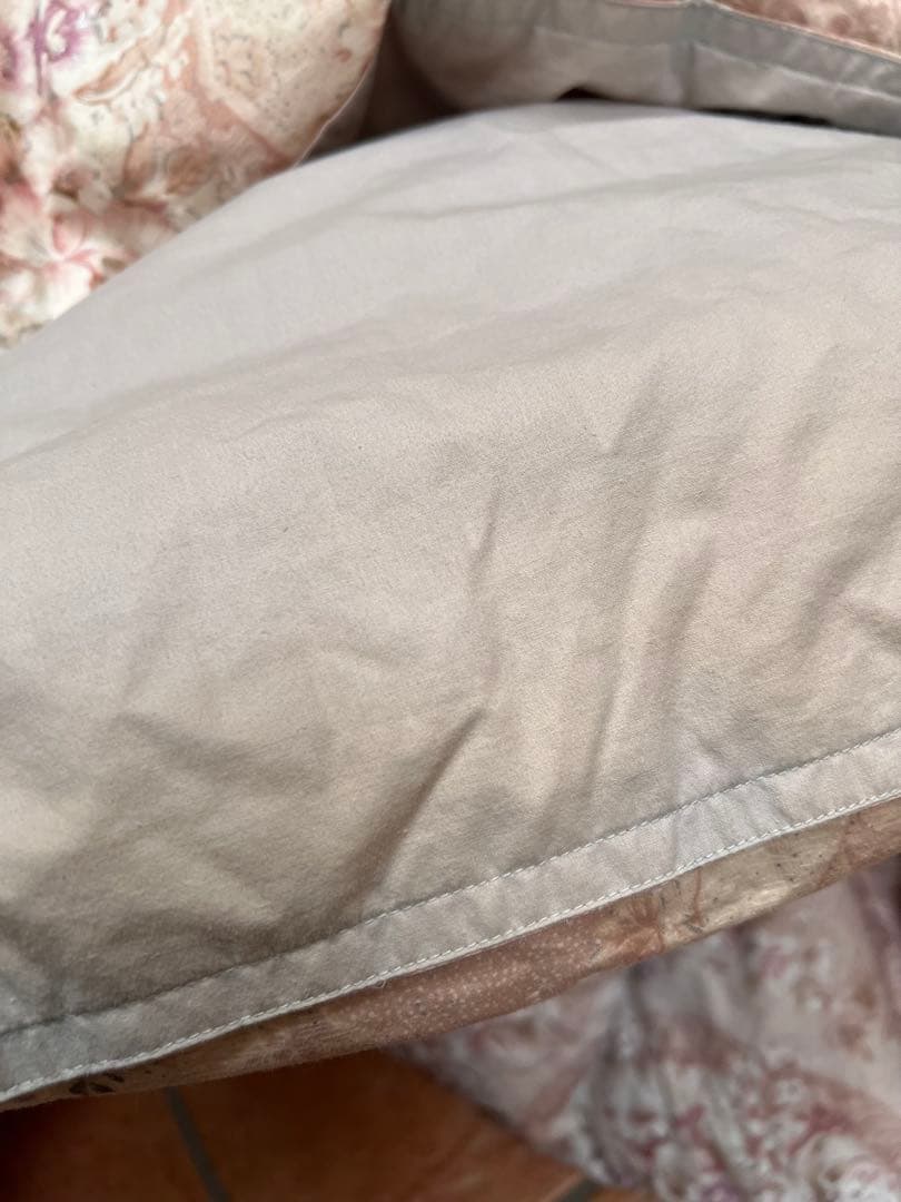 羽毛布団 ダブル 花柄 180x210cm ダウン90%フェザー10%