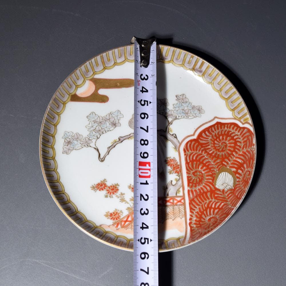明治時代 古伊万里 色絵金彩花鳥文皿 なます皿 平皿 骨董品 和食器 有田焼