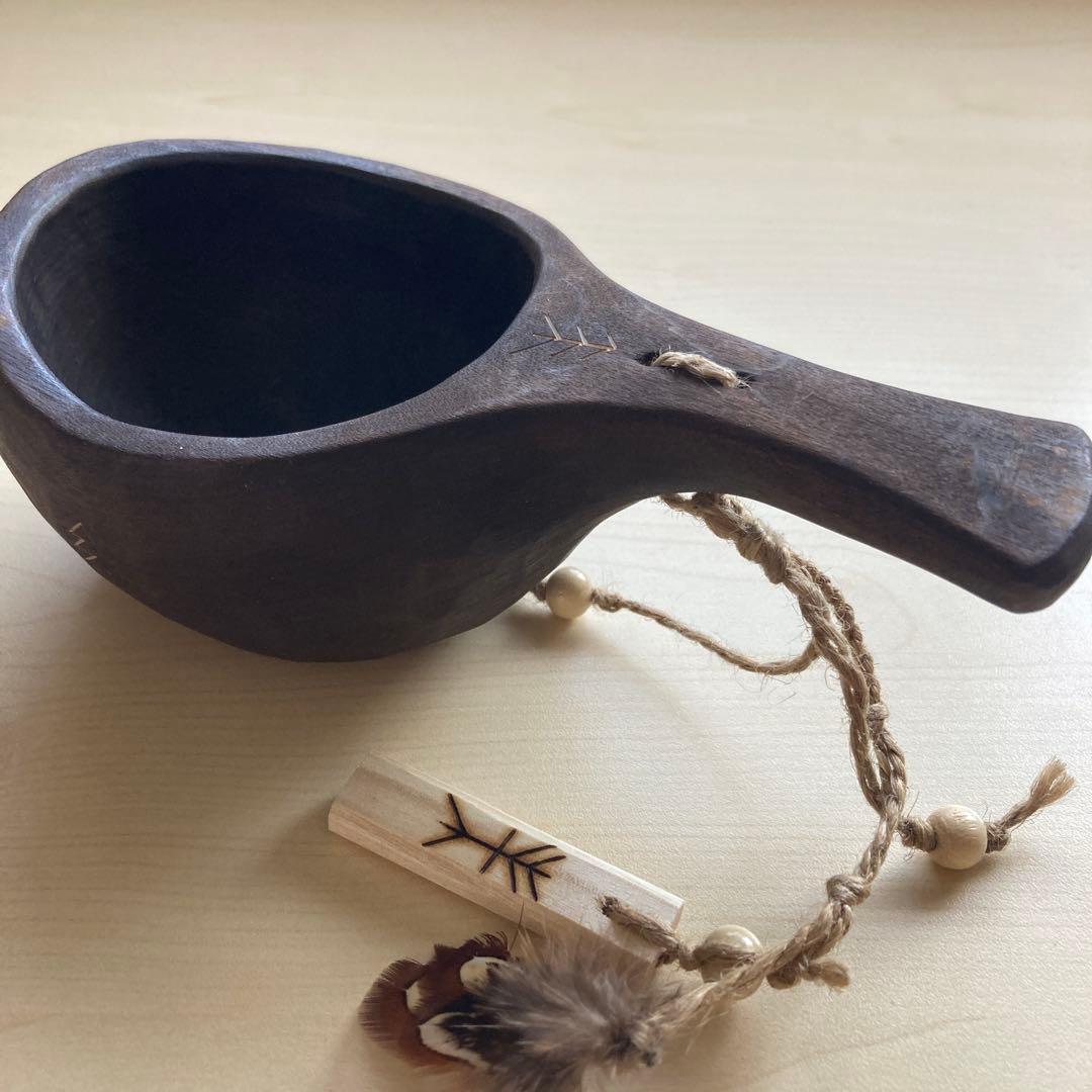 【新品】ソウルオブシベリア　#4 ホワイトペンダント　No.1007 ククサ