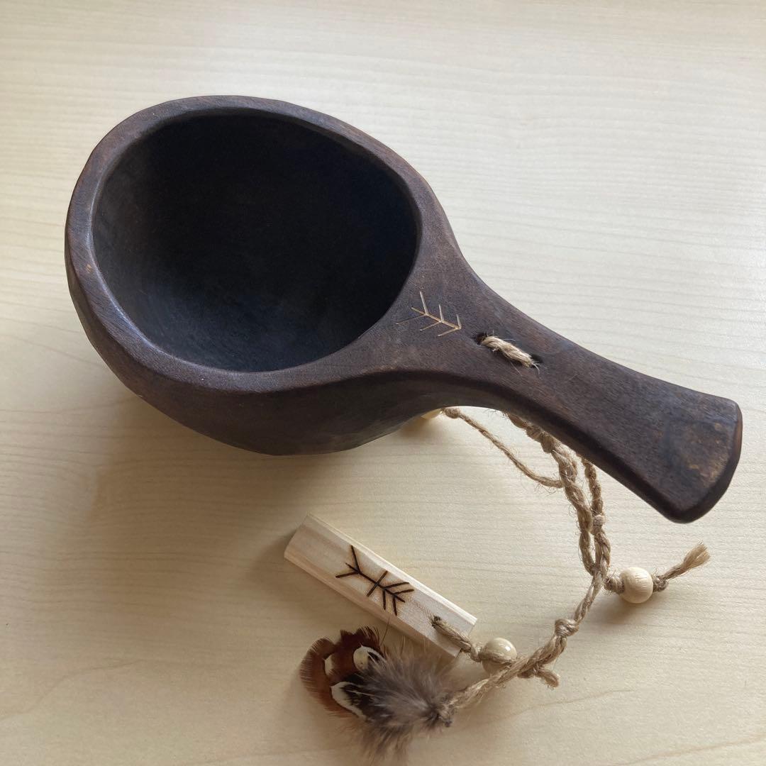 【新品】ソウルオブシベリア　#4 ホワイトペンダント　No.1007 ククサ