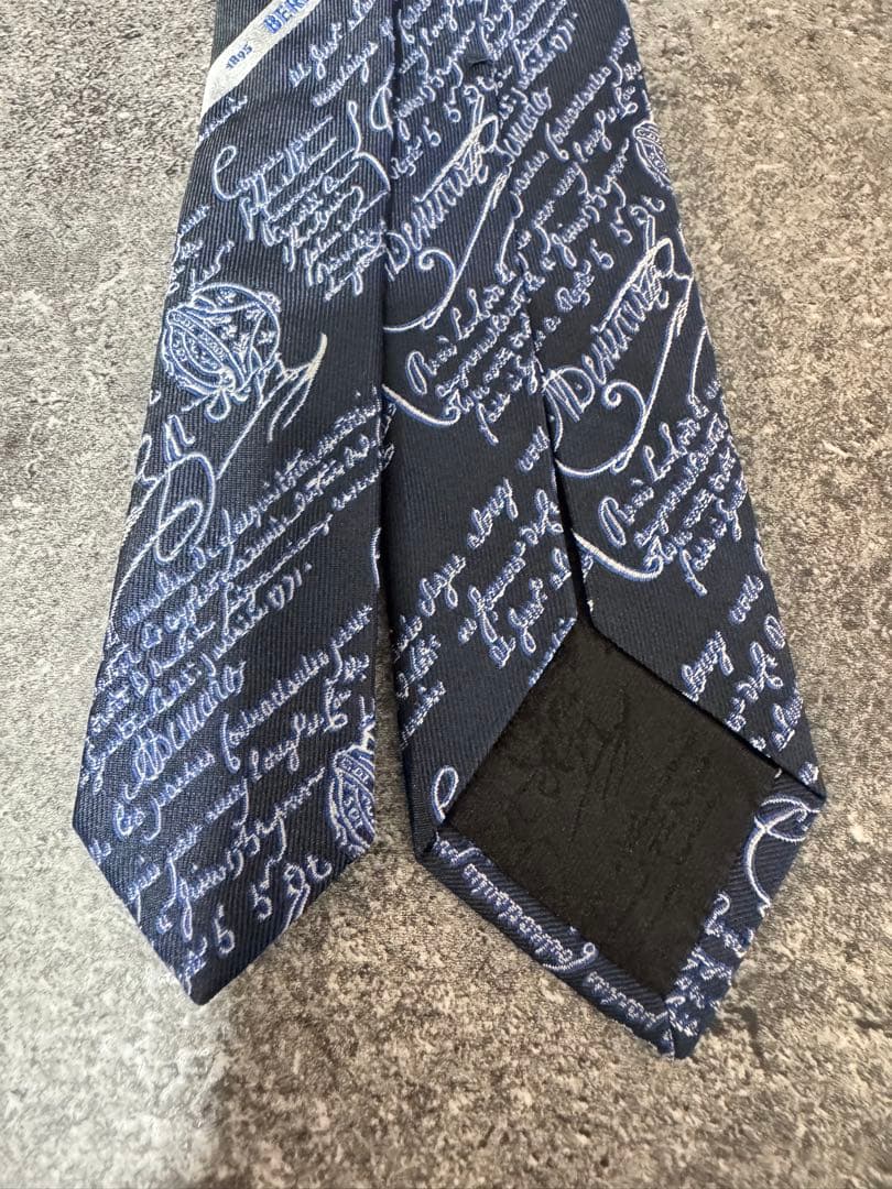 新品同様 ベルルッティ BERLUTI 1895 ネイビー ネクタイ