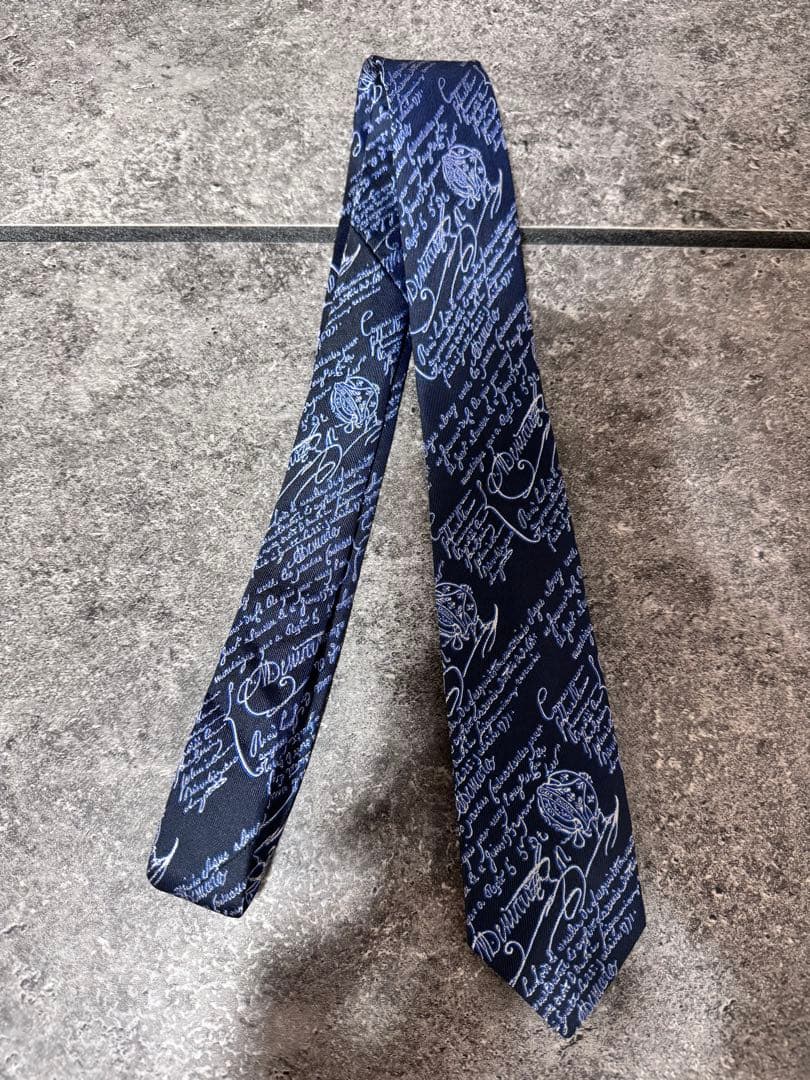 新品同様 ベルルッティ BERLUTI 1895 ネイビー ネクタイ