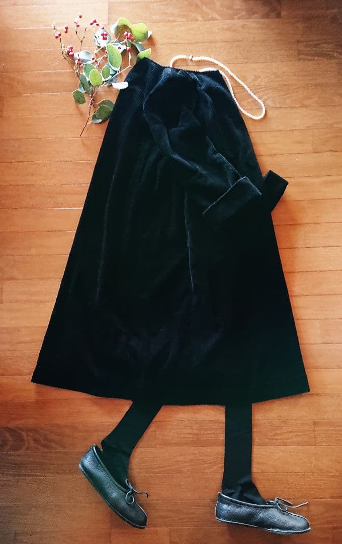 45R☆鬼コーデュロイの馬比古ドレス/ブラック♪